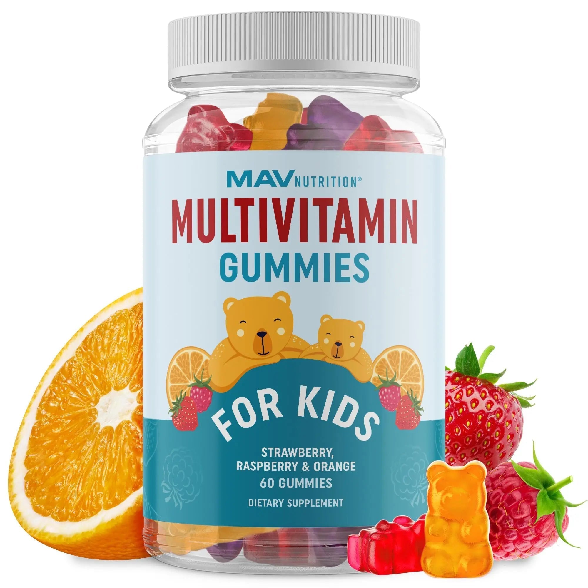 Kids Multivitamin Gummies | Vitamins A, B, C, D & Zinc for Immunity, Growth & Development | Daily Multivitamins for Children Ages 2+ | MAV NUTRITIONAu supplements