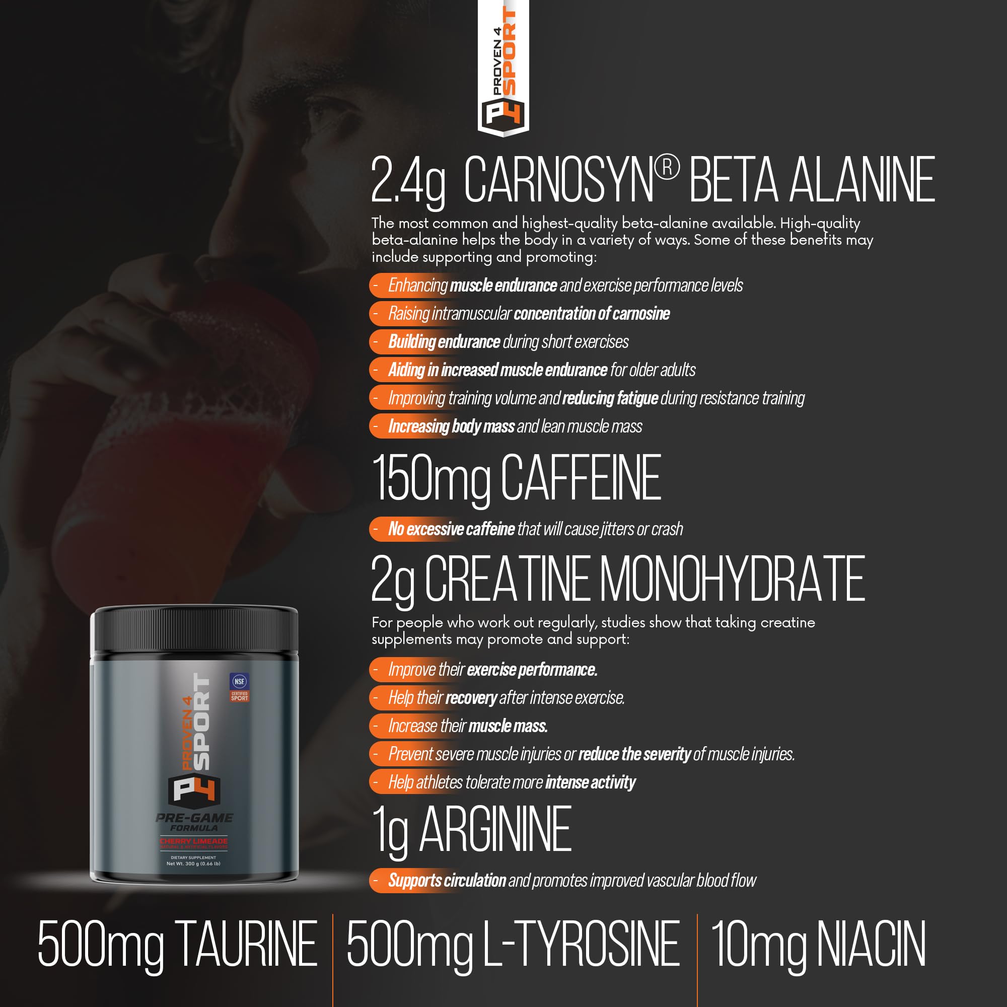 Proven4 Pre Workout Powder for Men and Women with Creatine - Beta Alanine - Caffeine Proven4 SportAu supplements