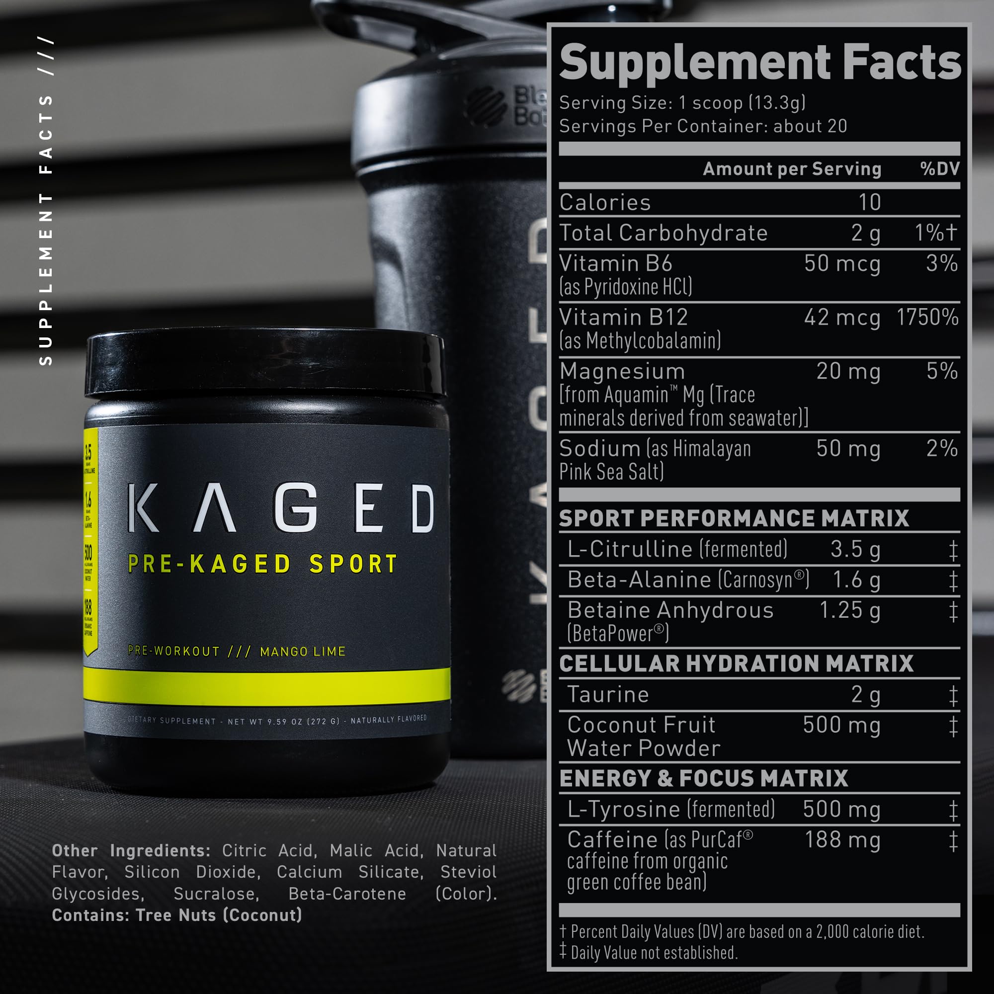 Kaged Athletic Sport Pre Workout Powder | Mango Lime | Energy Supplement for Endurance KagedAu supplements