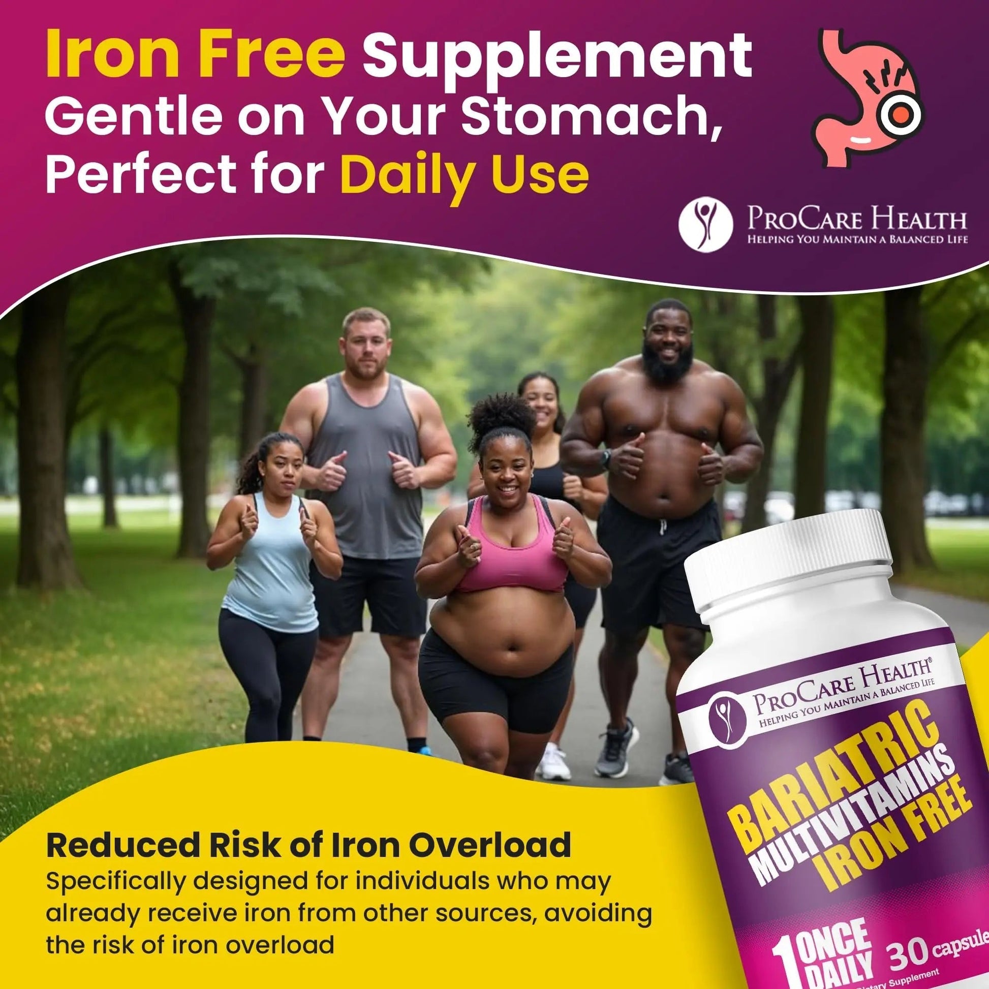 Procare Health Bariatric Multivitamin with Iron Free (30 Fast Dissolving Veggie Capsule) - Bariatric Vitamins for Gastric Sleeve & Gastric Bypass ProCare HealthAu supplements
