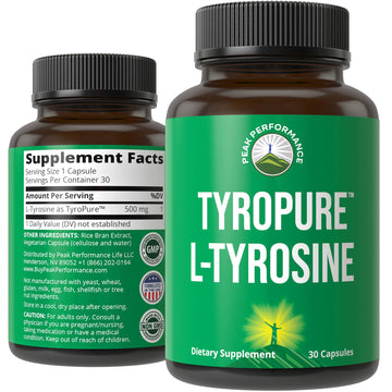 TyroPure L Tyrosine Supplement. More Bioavailable, Cleaner Version of L-Tyrosine. Vegan, Naturally Fermented 500mg Capsules for Mental Clarity, Dopamine. Mood Support for Women and Men Peak PerformanceAu supplements