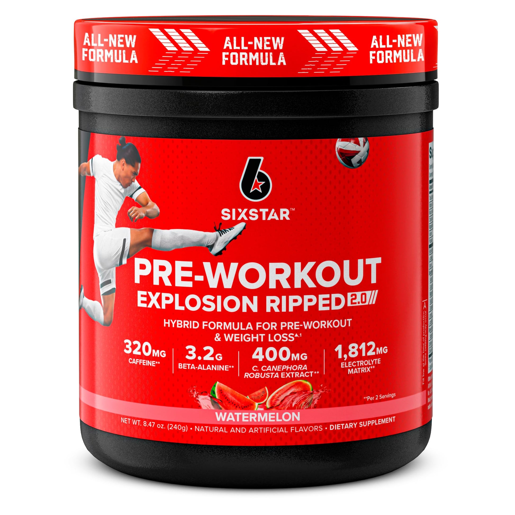 Six Star Pre-Workout Explosion Ripped 2.0 Watermelon - Endurance Powder with Caffeine Six StarAu supplements