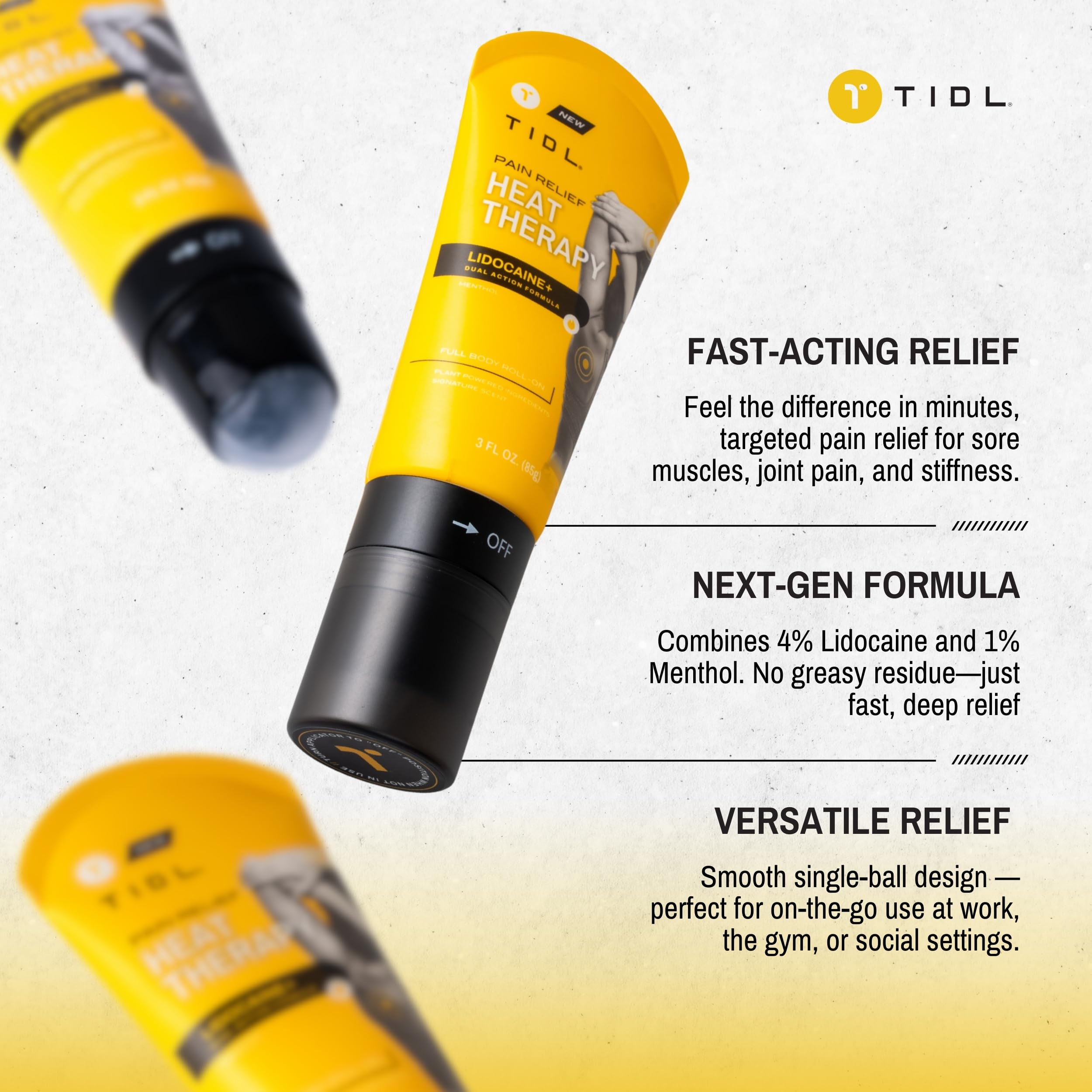 TIDL - Pain Relief Roll On - Fast-Acting Relief on Lower Back, Knee, Neck, Joint & Nerve Pain - Works for Post Workout, Sport & Muscle Recovery - Cooling, Topical, Lidocaine, Menthol (3oz, 1-Pack) TIDLAu supplements