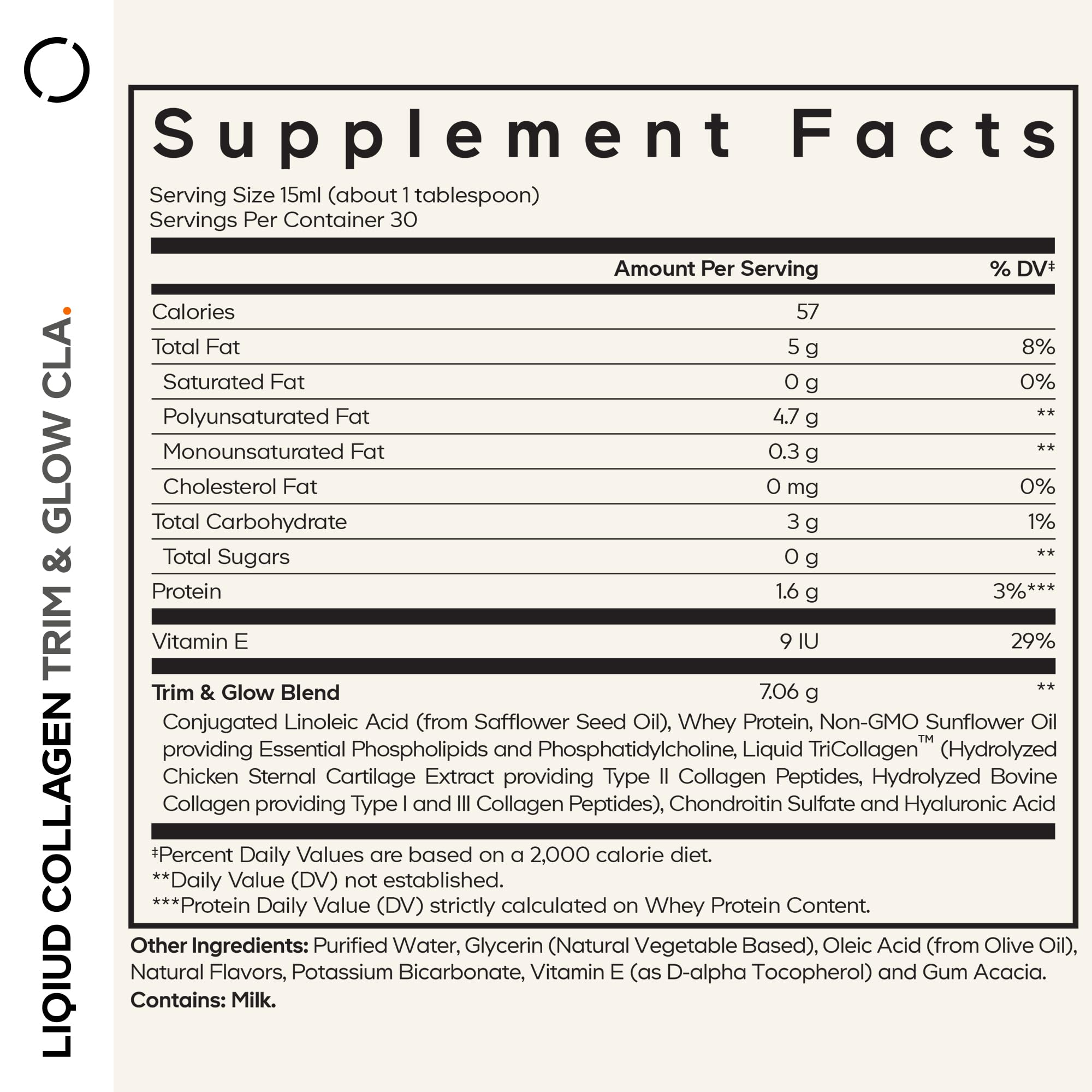 Codeage Liquid Collagen Supplement Vanilla Flavor, Beauty Trim & Glow Liposomal Collagen Peptides, CLA Conjugated Linoleic Acid, Hyaluronic Acid, Vitamin E, Hydrolyzed, Non-GMO, 15.22 fl oz CodeageAu supplements