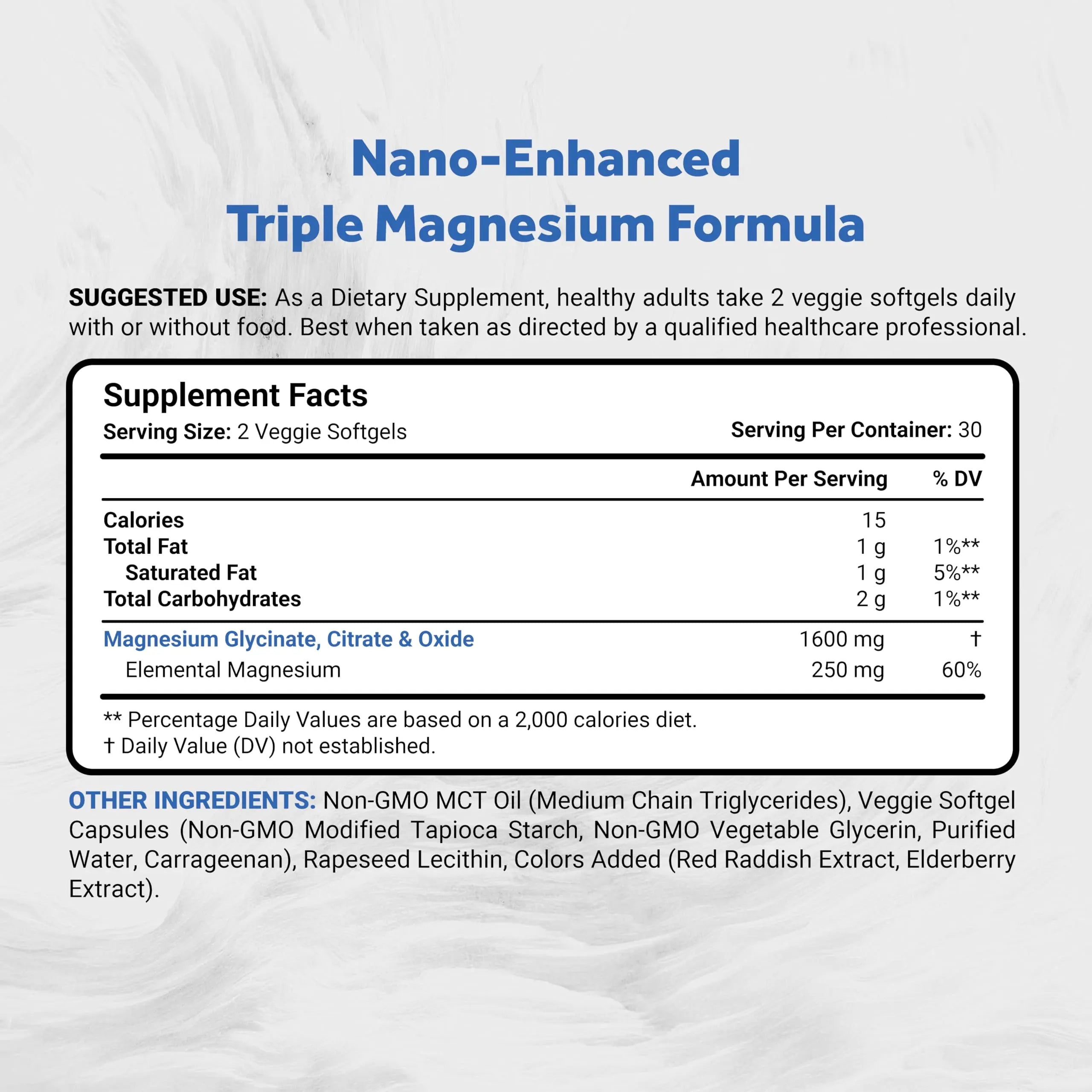 Naturalis Vegan Triple Magnesium Complex | Chelated Glycinate, Citrate & Oxide 1600mg Delivers 250mg Elemental Magnesium | Easily Absorbed for Stress, Muscle, Heart, Bone Support* | 60 Softgels Naturalisnz supplements