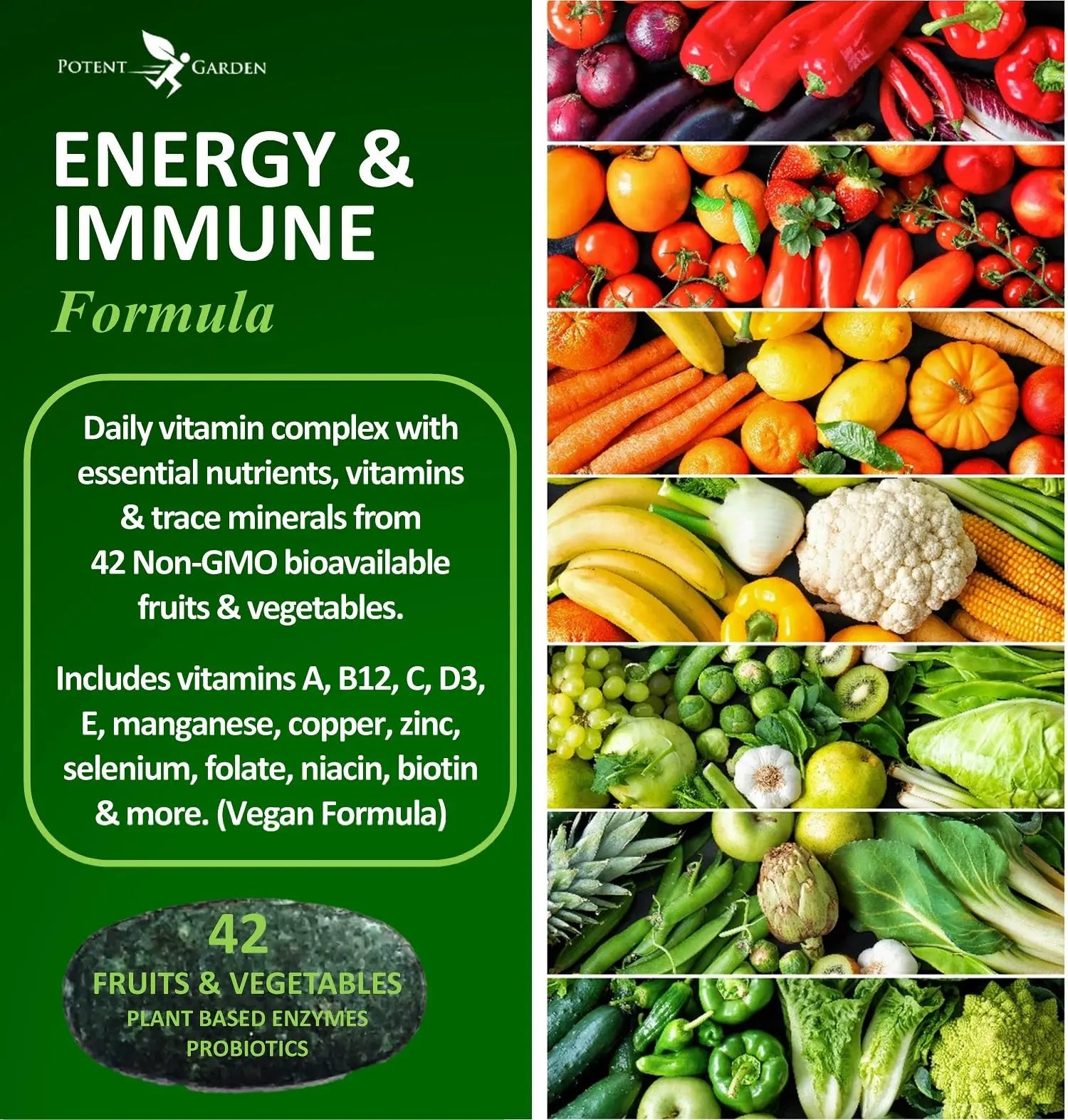 Potent Garden Daily Nutrition Bundle – Superfood Greens + Multivitamin Potent Gardennz supplements