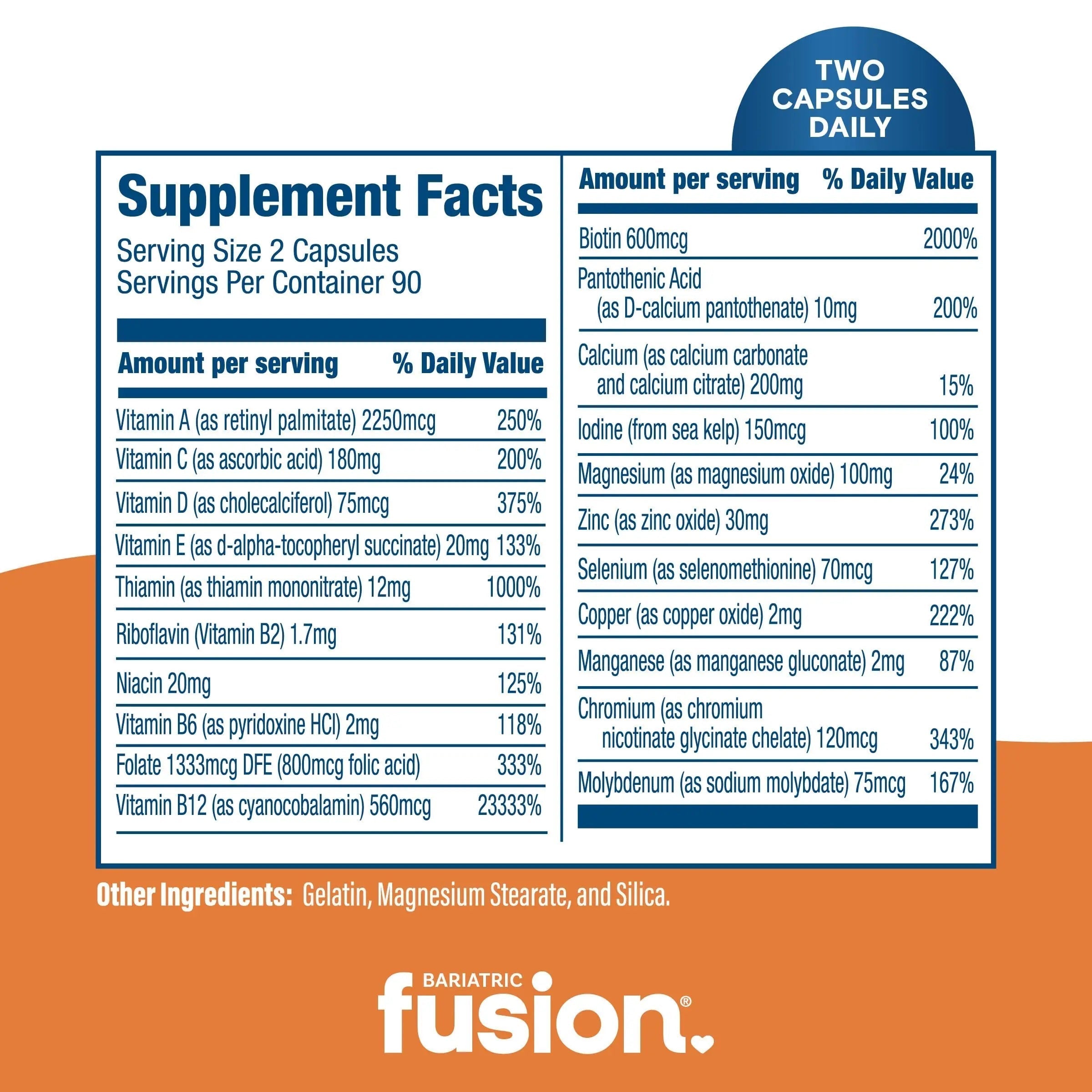 Bariatric Fusion Bariatric Multivitamin Without Iron | Post Bariatric Surgery Patients | Iron Free Bariatric Vitamin Bariatric FusionAu supplements