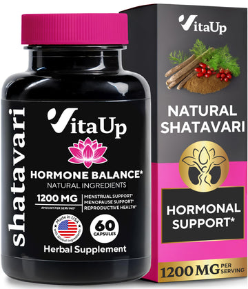 VitaUp Shatavari Capsules for Women 1200mg - USA Made Shatavari Root Supplement for Normal Hormonal Support, Menopause & Menstrual Wellness - 60 Vegan Capsules VitaUpAu supplements