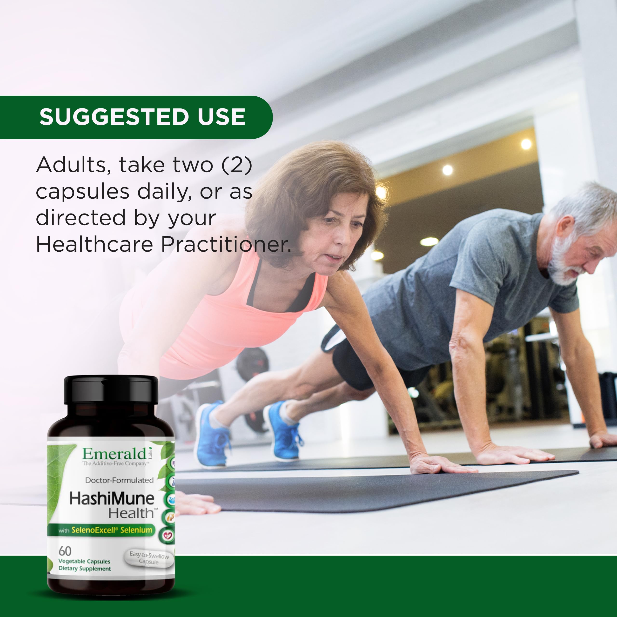 Emerald Labs HashiMune Health - Vegan Thyroid & Immune Support Supplement - Includes SelenoExcell Selenium & Myo-Inositol - 60 Vegetable Capsules (30-Day Supply) EMERALD LABSAu supplements