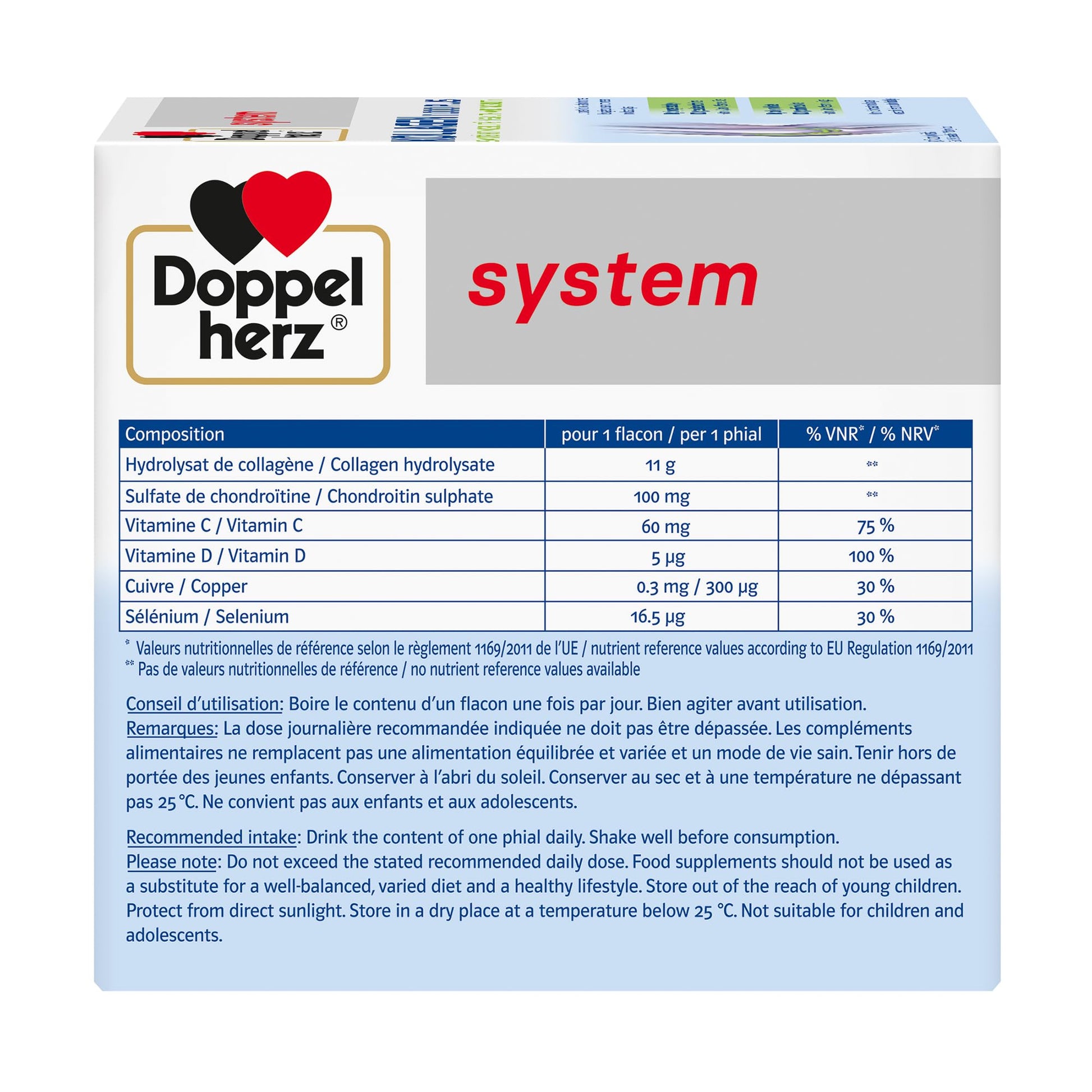 Doppelherz - Kollagen 11000 Plus - Collagen hydrolysate, chondroitin Sulphate, Vitamins C and D and Trace Elements DoppelherzAu supplements