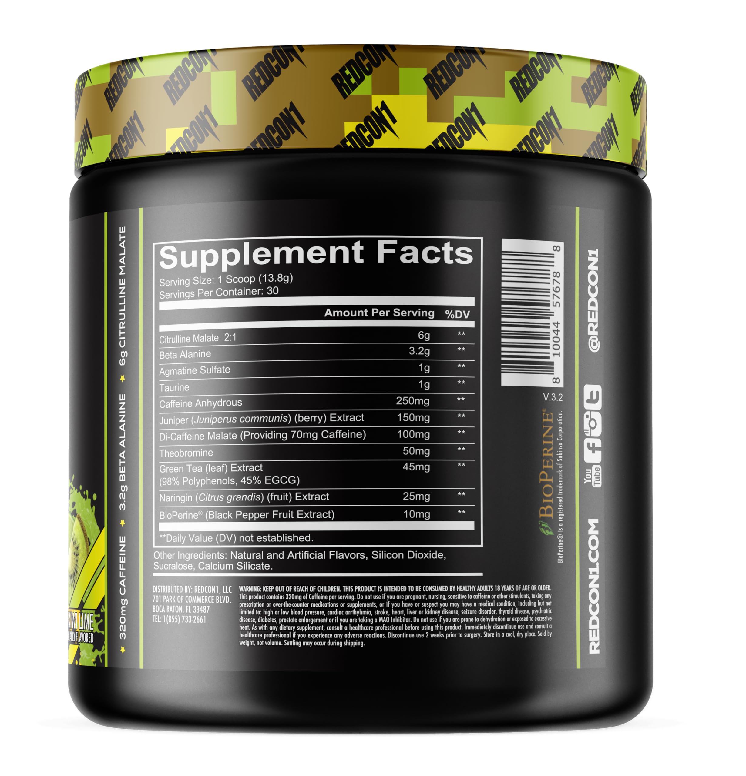 REDCON1 Total War Pre Workout Powder, Kiwi Lime - Beta Alanine + Citrulline Malate Keto REDCON1Au supplements