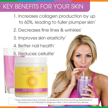 Hydrolyzed Collagen Powder - Sparkle Skin Boost Plus (Tropical Coconut Pineapple) Sparkle CollagenUS supplements