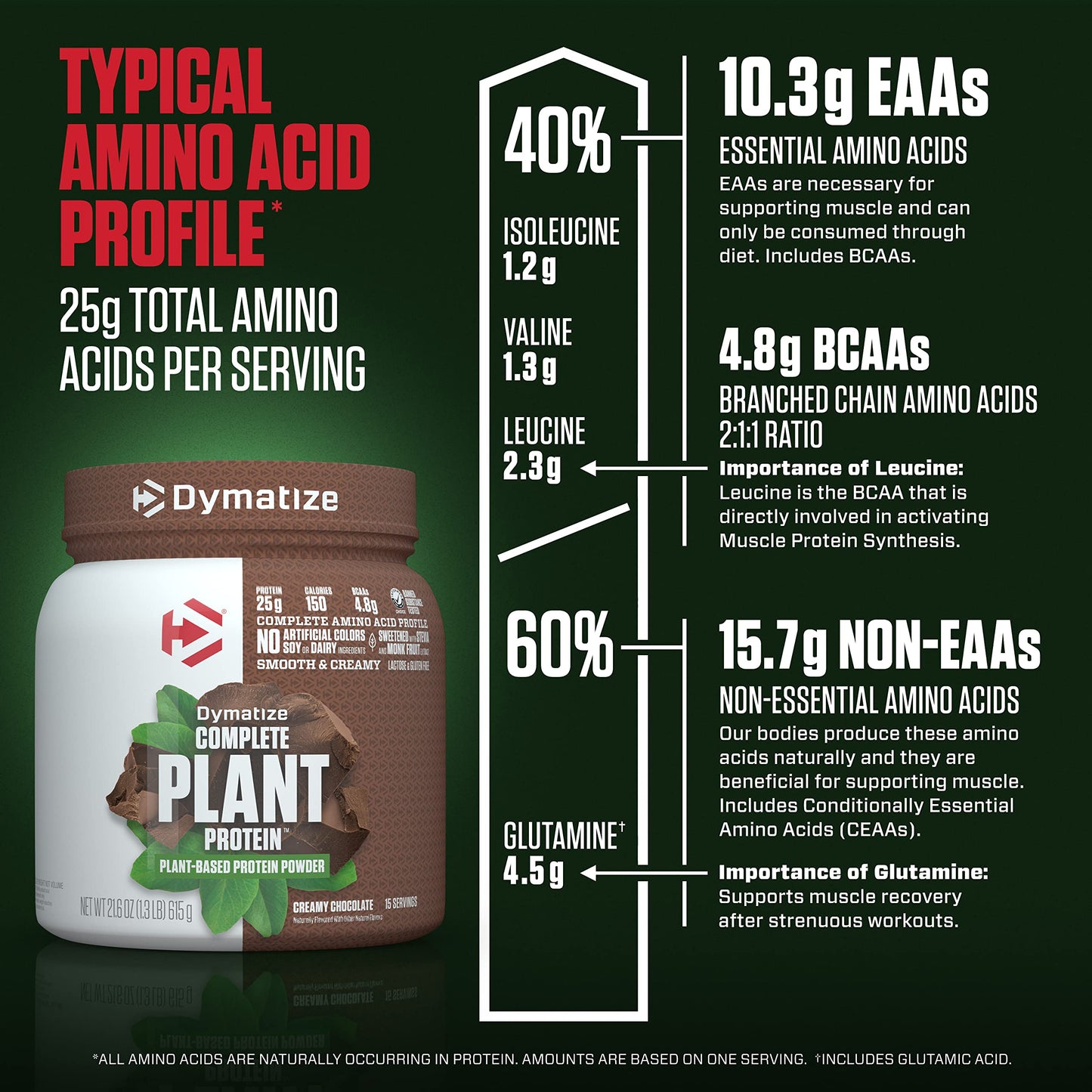 Dymatize Vegan Plant Protein, Creamy Chocolate, 25g Protein, 4.8g BCAAs, Complete DymatizeUS supplements