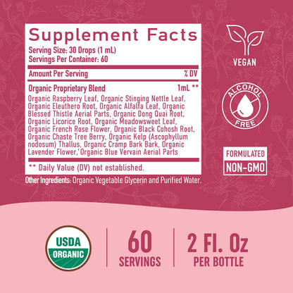 Hormone Balance Liquid Drops | With Stinging Nettle, Black Cohosh, Red Raspberry Leaf SMNutritionUS supplements
