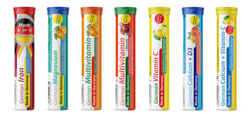 T&D German Vitamin, Minerals - 140 Vegan/Vegetarian Drink Effervescent Tablets - Mixed Fruit Flavor Box - Made in Germany T&DAu supplements