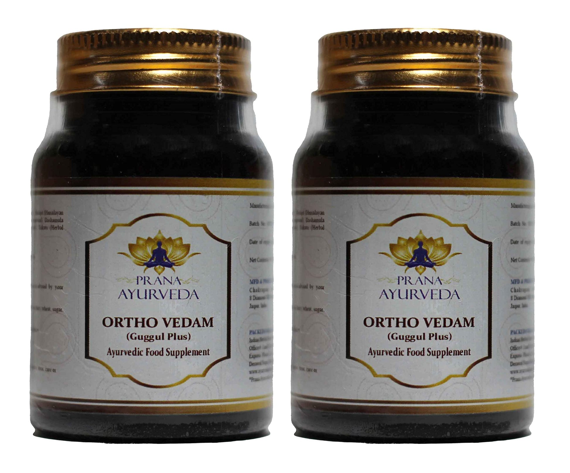 GUGGUL Plus Tablets (Ortho Vedam) 1400mg per Serving - Ayurvedic Supplement for Supporting Comfortable Movement of The Joints and Muscles (2 Packs of 90 Tablets Each) Prana AyurvedaAu supplements