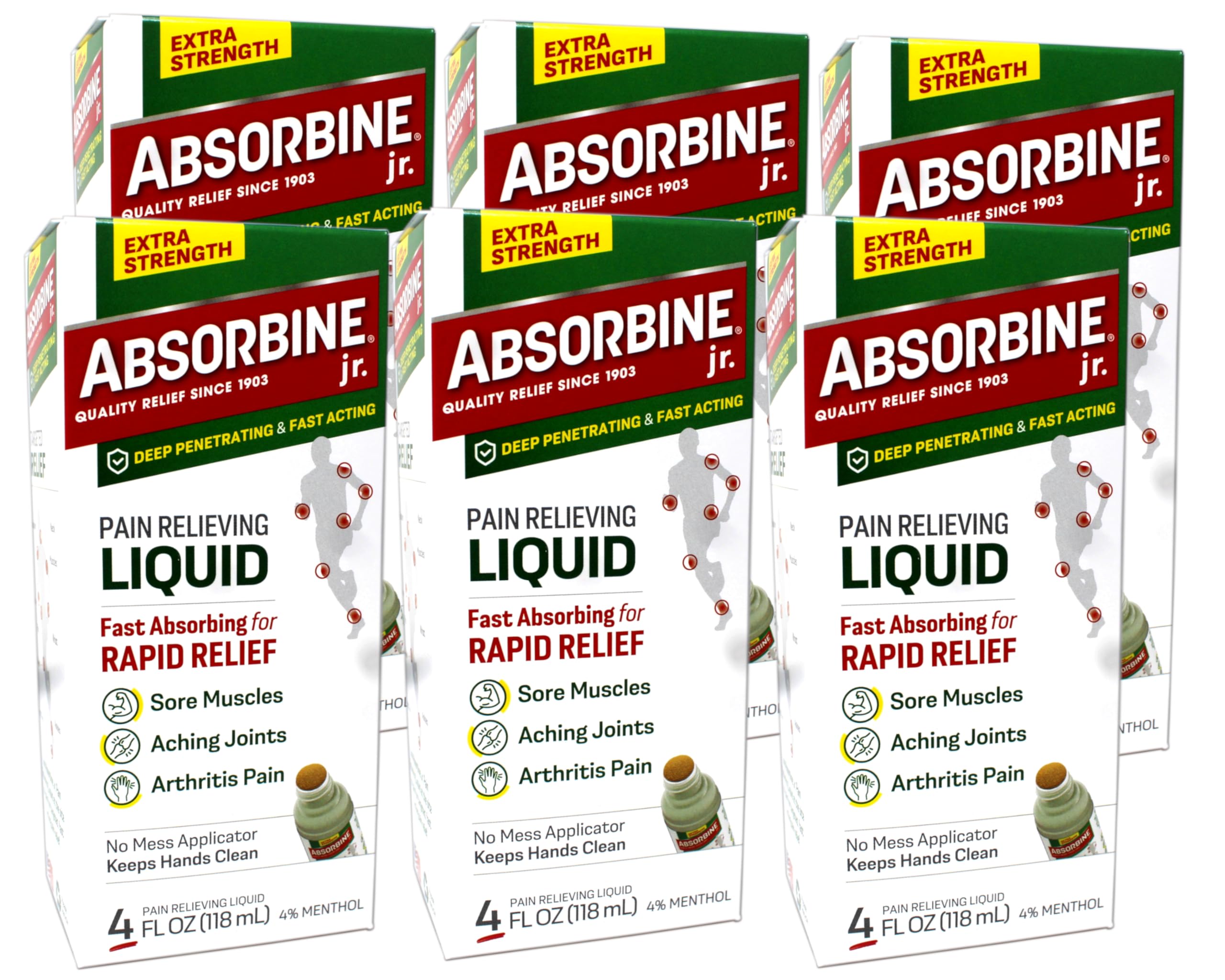 Absorbine Plus Pain Relieving Liquid - 4 oz, Pack of 6. ABSORBINE JR.Au supplements
