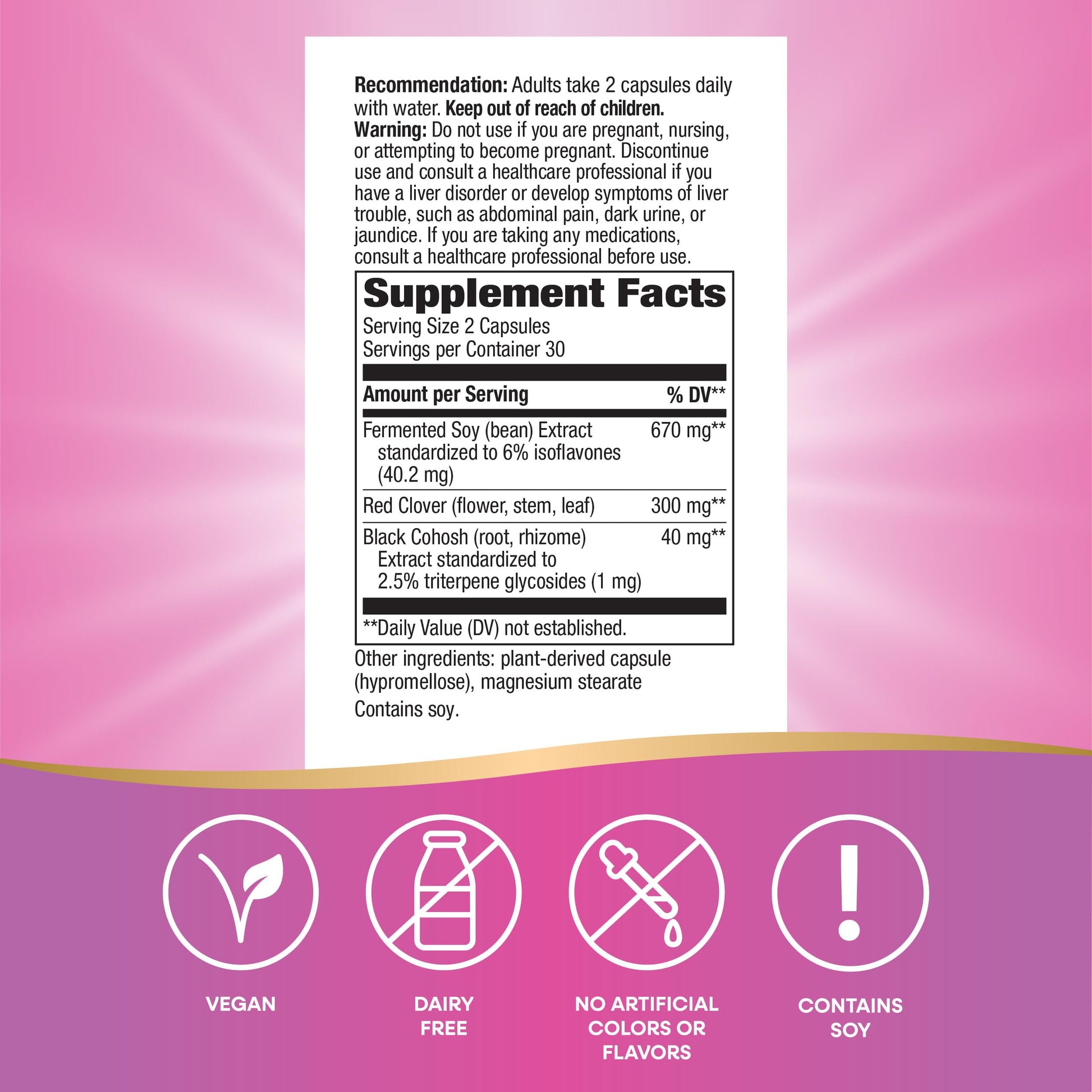 Nature's Way EstroSoy, Menopause Relief Blend*, Helps Relieve Menopausal Symptoms*, Black Cohosh, Fermented Soy Extracts, Red Clover, 60 Vegan Capsules (Packaging May Vary) Nature's WayAu supplements