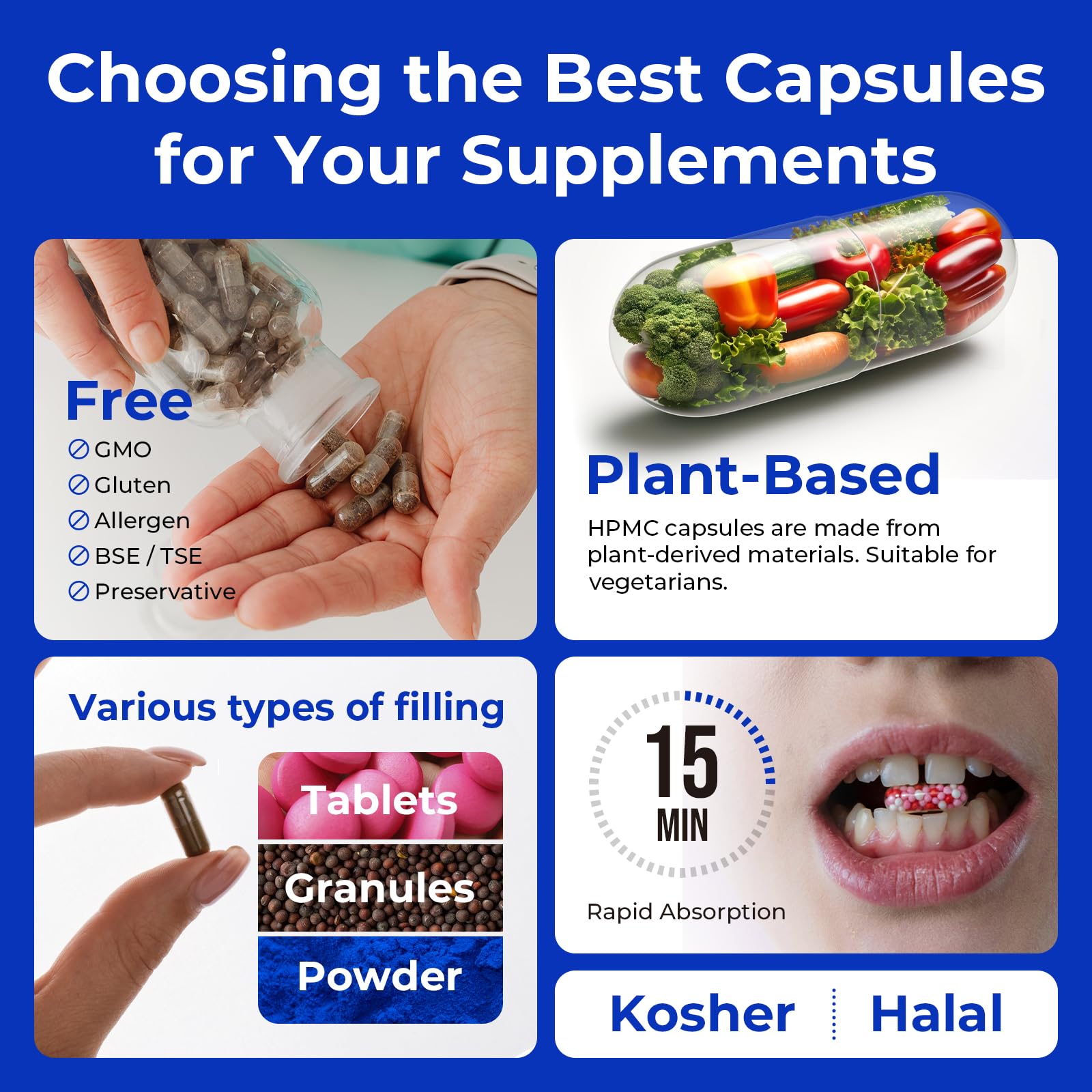 ATLEMISME Empty Vegan Capsules Size 4 - Vegan Capsules DIY Vegetable Capsule Filling - Veggie Caps with 2 Micro Lab Spoons for Capsule Filling ATLEMISMEAu supplements