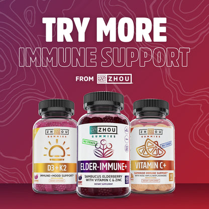 Zhou Nutrition Elderberry Syrup, Immune System Booster with Organic Elderberry Syrup Zhou NutritionUS supplements