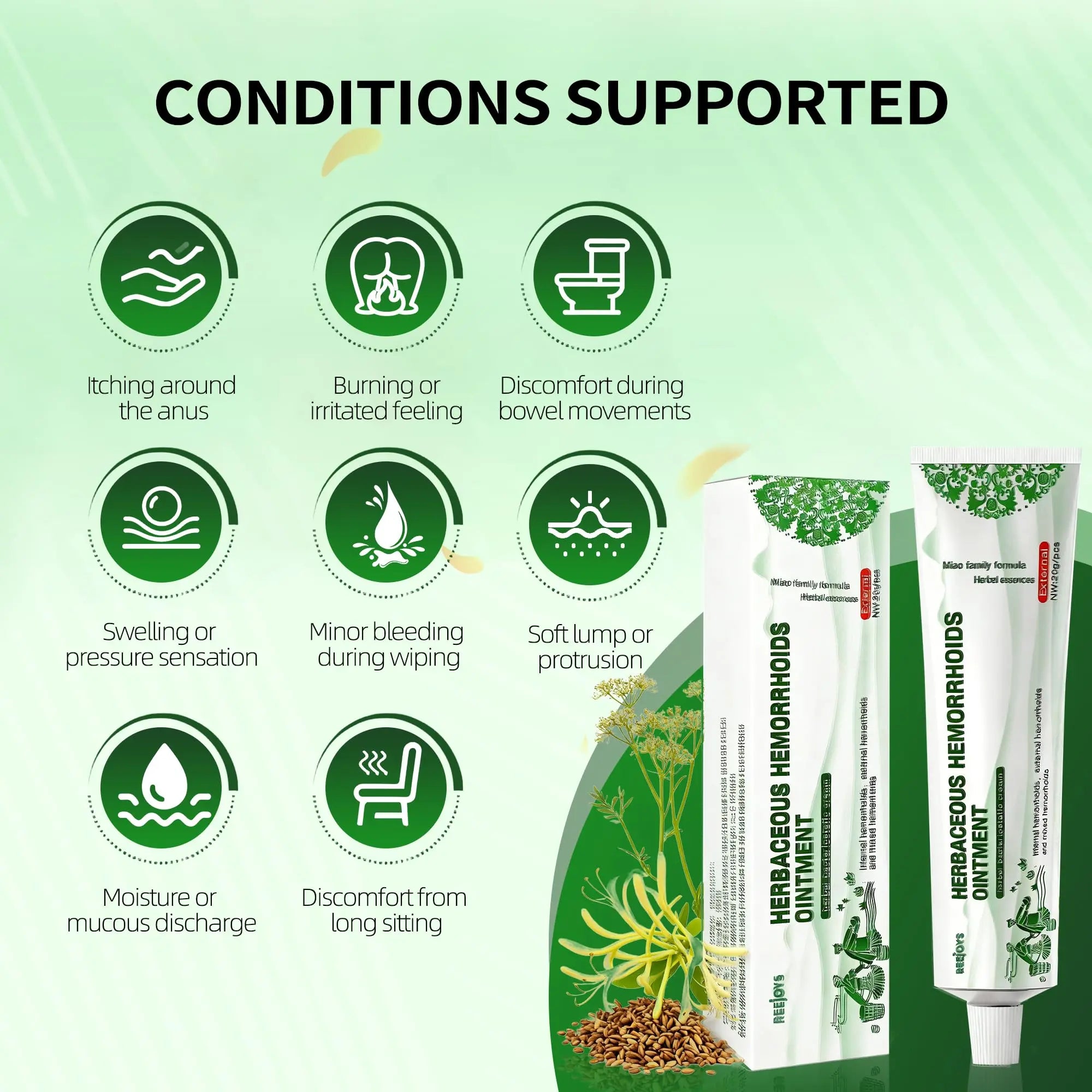 Reejoys Hemorrhoid Cream: Advanced Herbal Hemorrhoids Treatment Cream for Itching and Burning, Shrink & Soothe Hemorrhoids - 1.8 Oz ReejoysAu supplements