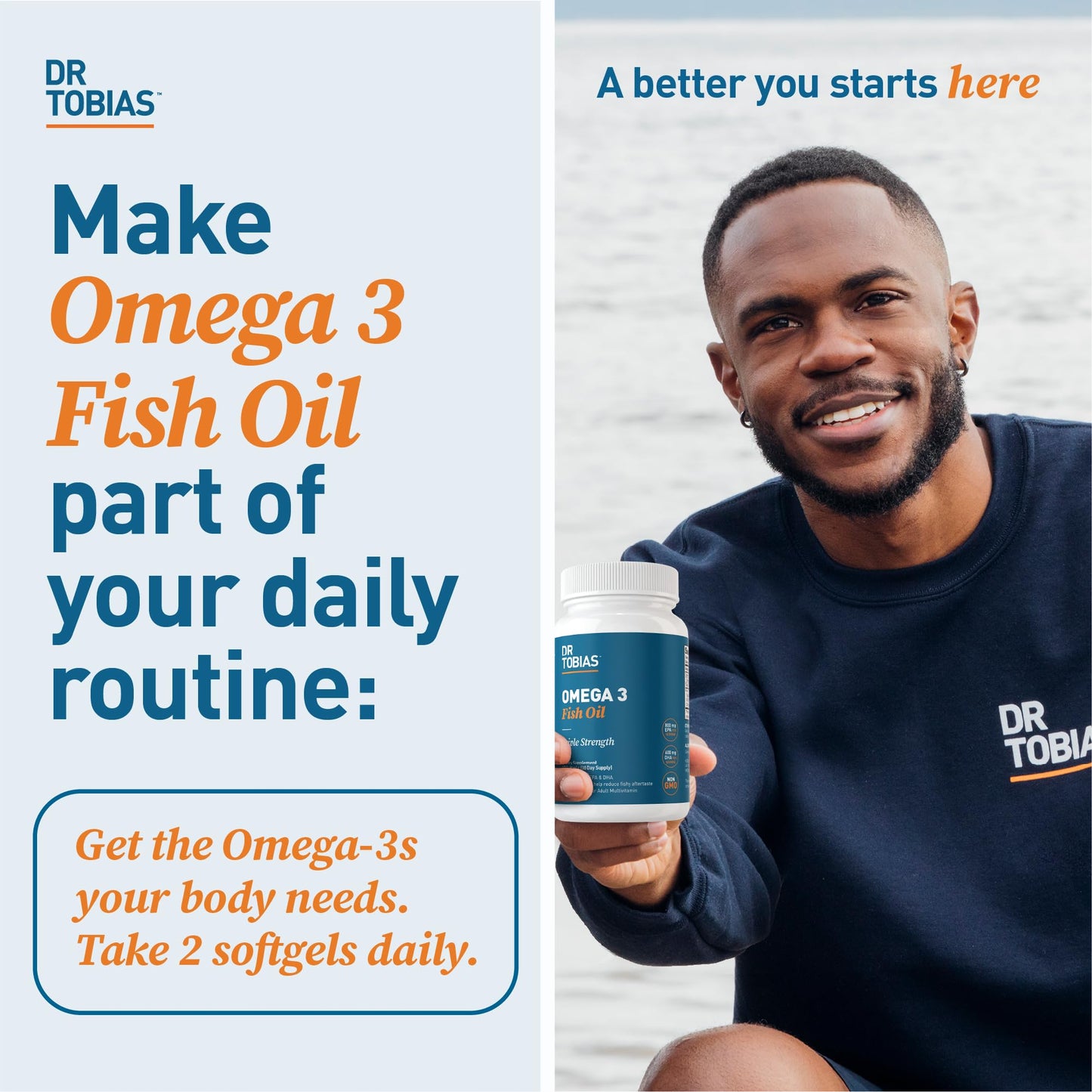 Dr. Tobias Omega 3 Fish Oil, 800 mg EPA 600 DHA Supplement for Heart, Brain & Immune Dr. TobiasUS supplements