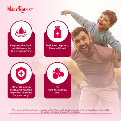 MARYRUTH'S Liquid Morning Multivitamin for Women, Men & Kids | Vitamin A C D E B6 B12 Biotin Zinc | Beauty | Vegan | Non-GMO | Gluten Free | 32 Servings MARYRUTH'SUS supplements