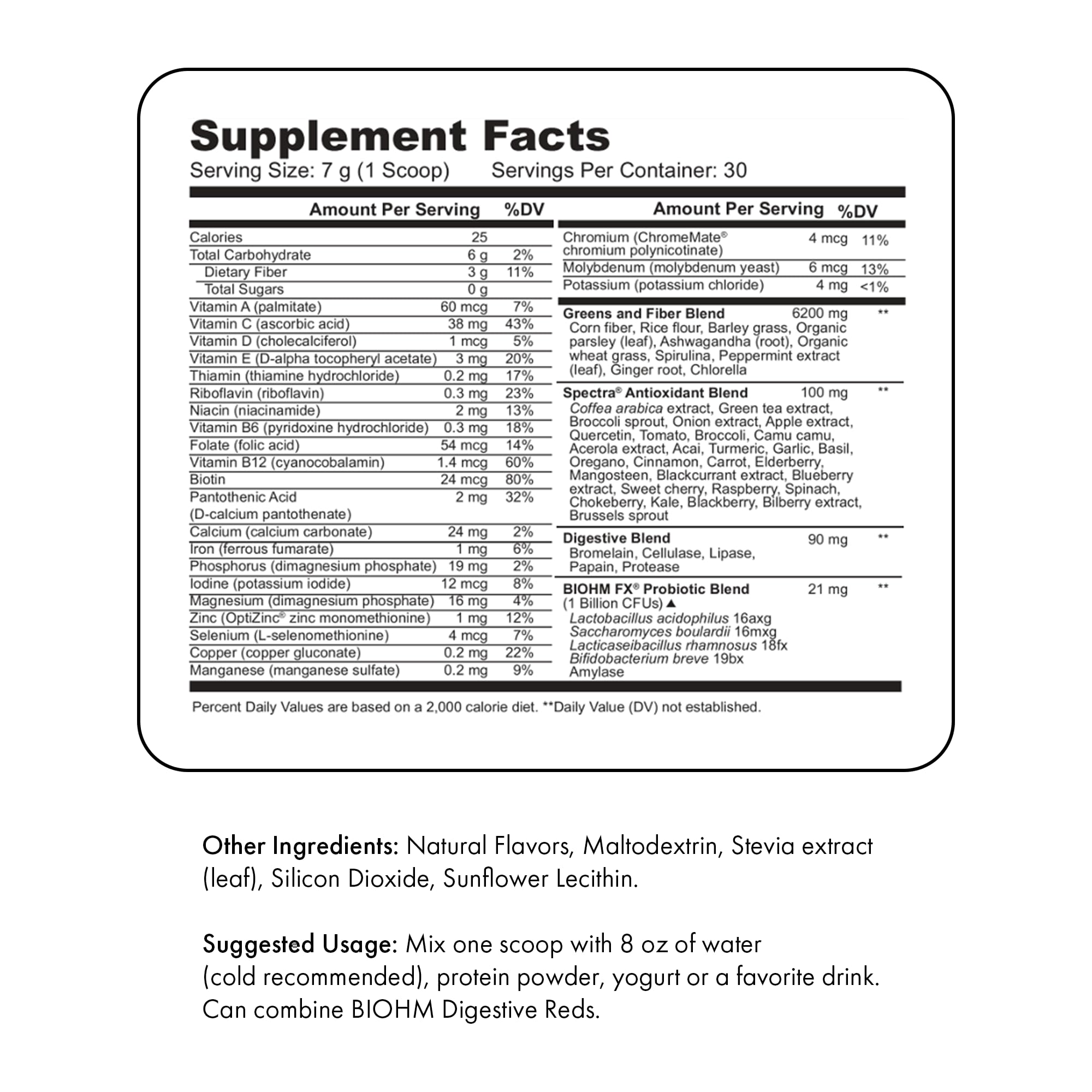 BIOHM Digestive Greens, Green Superfood Powder (7.4 Oz, 30 Servings) Immune & Gut Health Support with Antioxidants, Vitamins, Probiotics & Enzymes, Good Source of Fiber, Berry Flavor BIOHMAu supplements