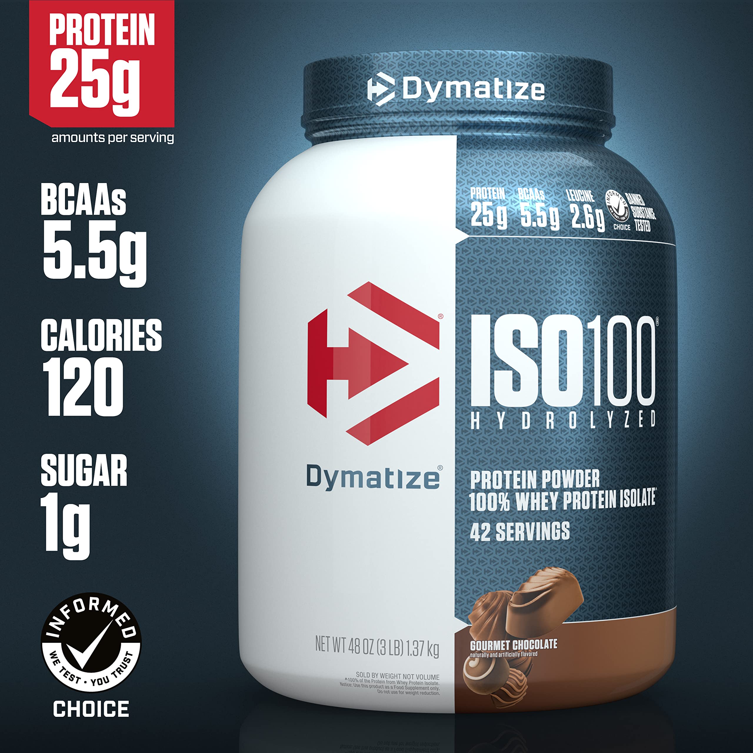 Dymatize ISO100 Hydrolyzed Protein Powder, 100% Whey Isolate Protein, 25g of Protein DymatizeUS supplements