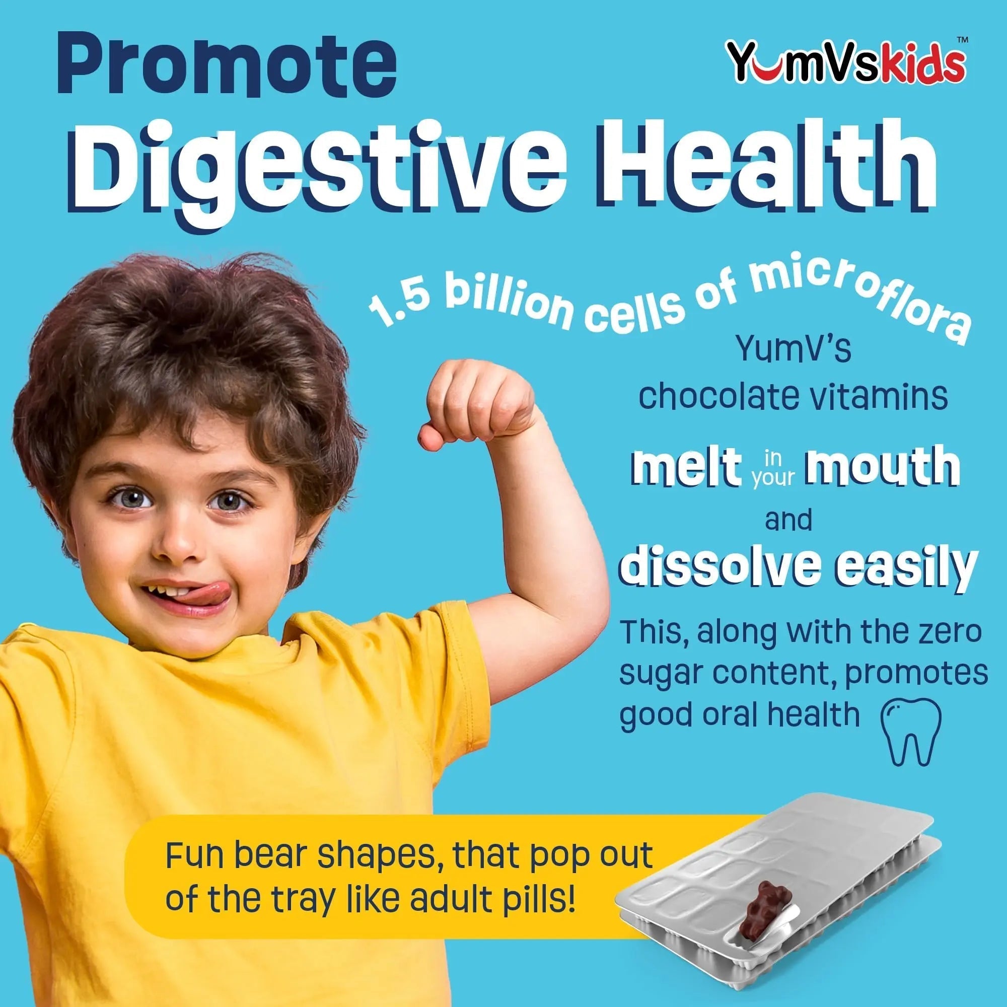 YUM-V'S Probiotics & Multivitamin Bundle for Kids – Probiotic with Prebiotic Fiber Chocolate Bears + Multivitamin & Multimineral with Iron Chewables – Digestive, Immune & Overall Health Support YUM-V'SAu supplements