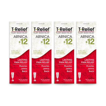 T-Relief Arnica +12 Cream Natural Relieving Actives for Back Pain Joint Soreness Muscle Aches & Stiffness, Whole Body Fast Acting Relief for Women & Men - 4 oz (4 Pack) MediNaturaAu supplements
