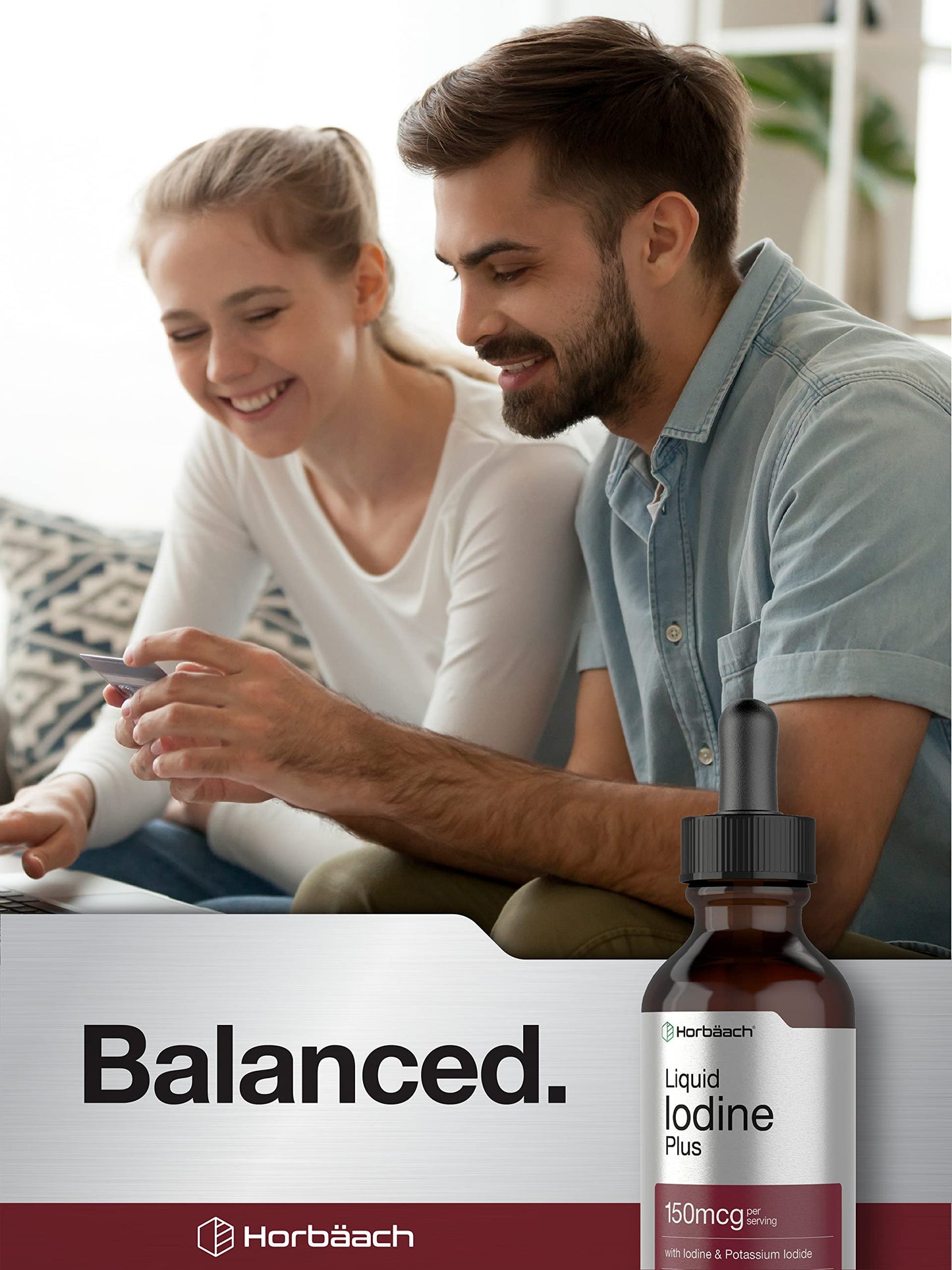 Liquid Iodine Solution Drops | 2 fl oz | 150 mcg | Iodine & Potassium Iodide Supplement HorbäachUS supplements