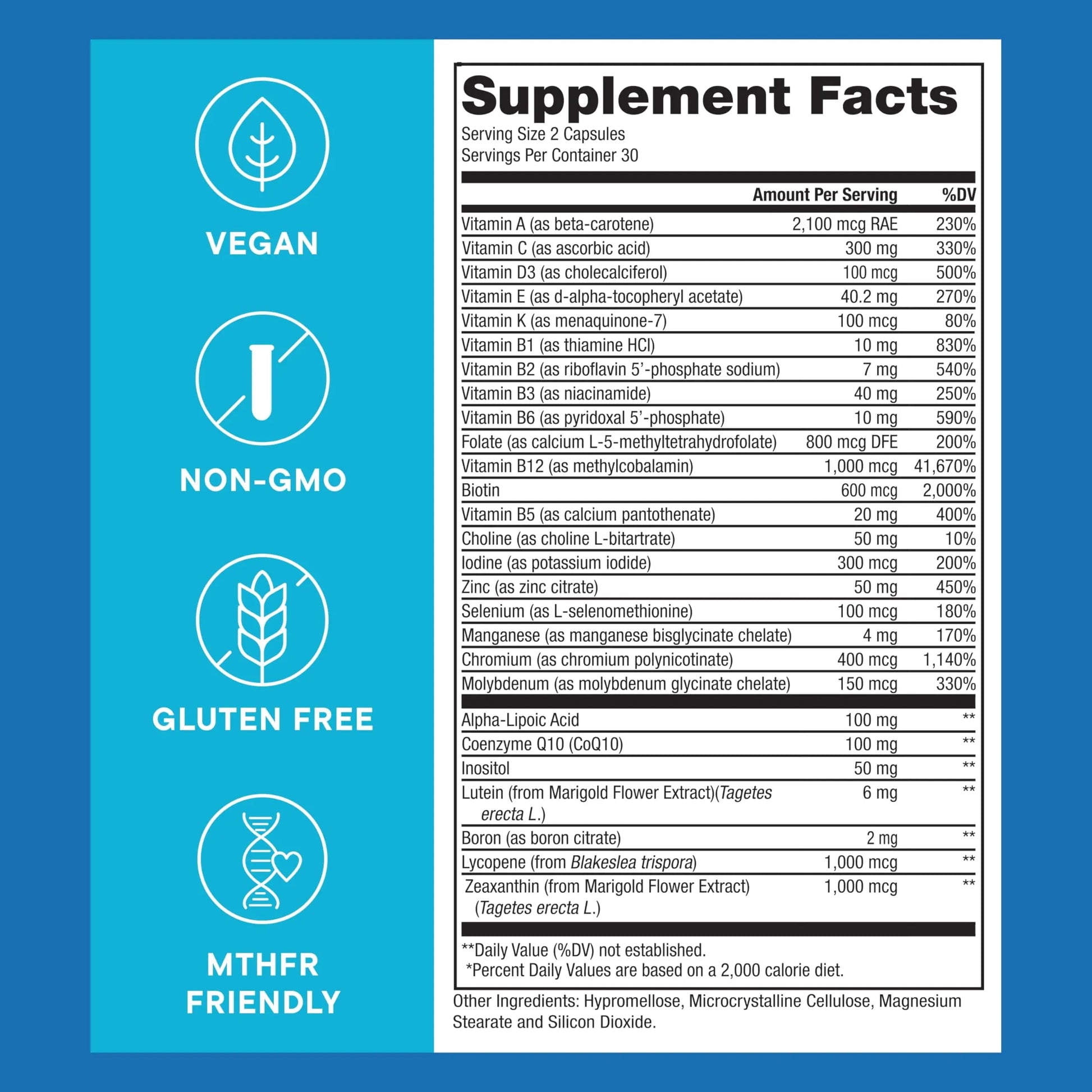 Purest® Methylated Multivitamin for Men & Women | Methylated B12 1000mcg, Biotin, B Complex with 600mcg Vitamin D, Vitamin C, E, A, Methylfolate | Super Natural GoodsAu supplements