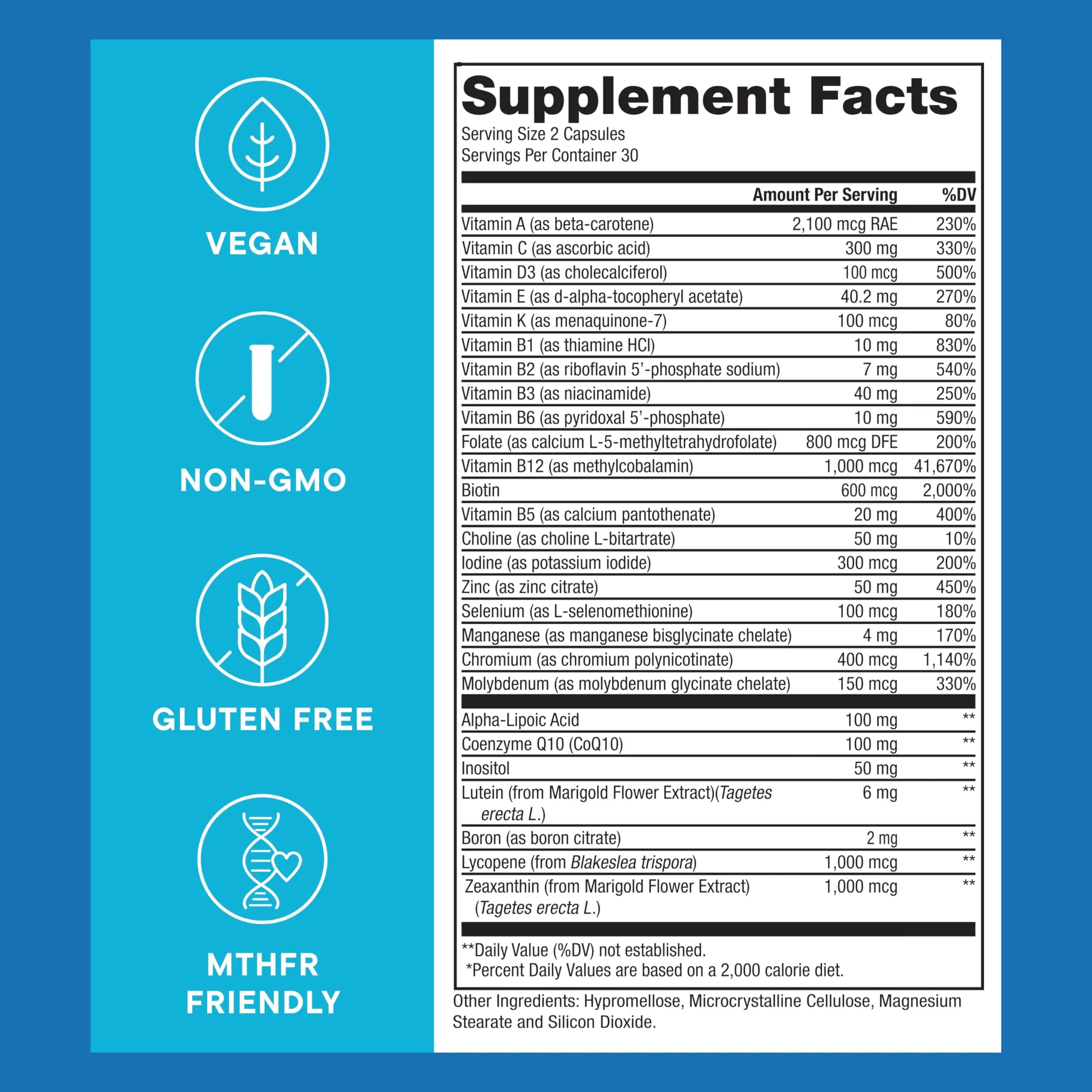 Purest® Methylated Multivitamin for Men & Women | Methylated B12 1000mcg, Biotin, B Complex with 600mcg Vitamin D, Vitamin C, E, A, Methylfolate | Super Natural GoodsAu supplements