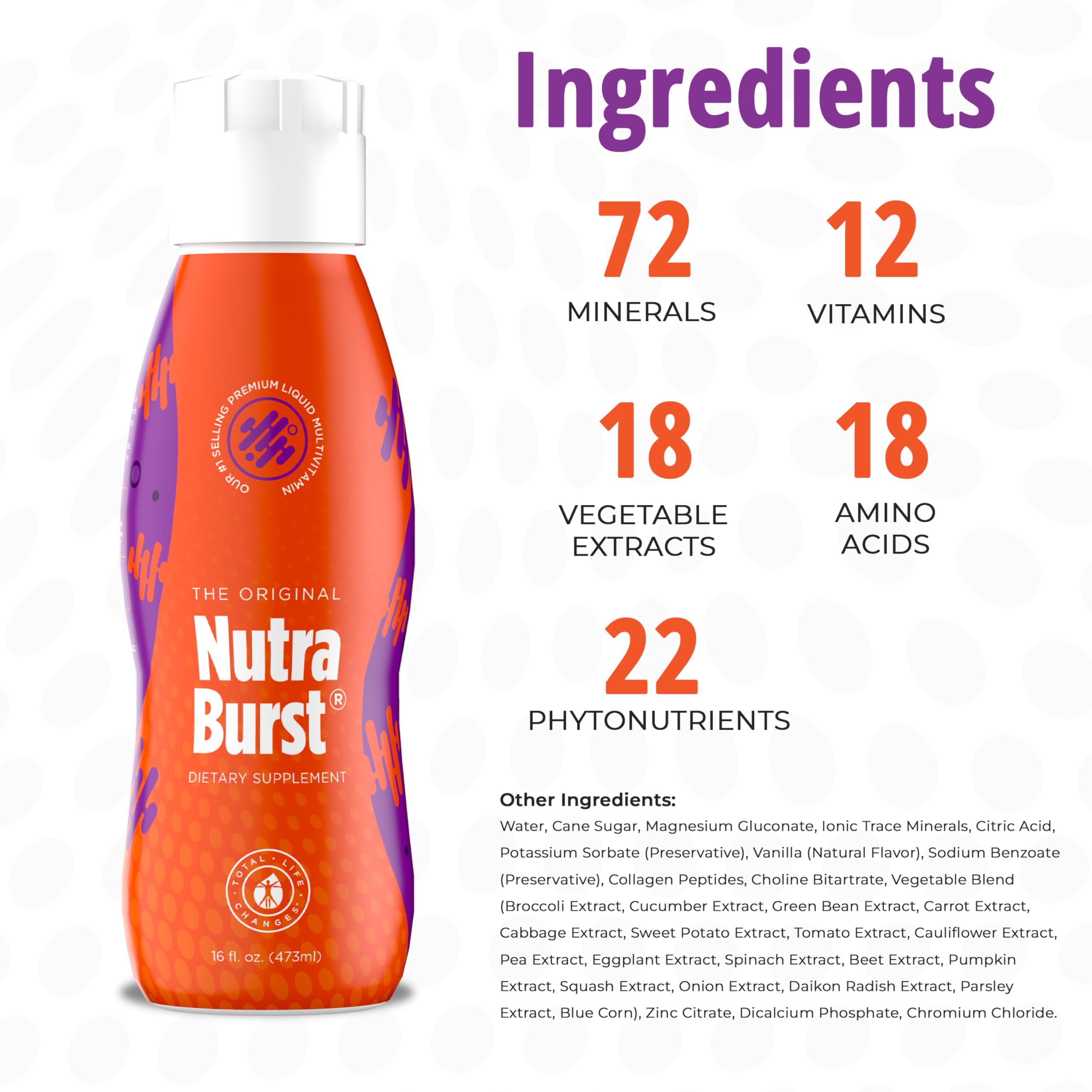 Total Life Changes NutraBurst - Liquid Multivitamin, Daily Nutritional Support, Packed with Essential Vitamins and Minerals, 16 fl. oz NUTRA BURSTAu supplements