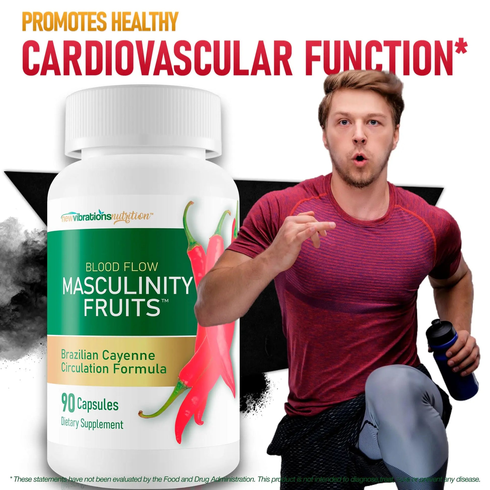 Masculinity Fruits for Bloodflow - Our Best Brazilian Blood Circulation Supplements for Men - Boost Blood Flow Circulation Supplement - Cayenne Pepper Pills Gingko Biloba Blood Flow Vitamins for Men New Vibrations Nutritionnz supplements