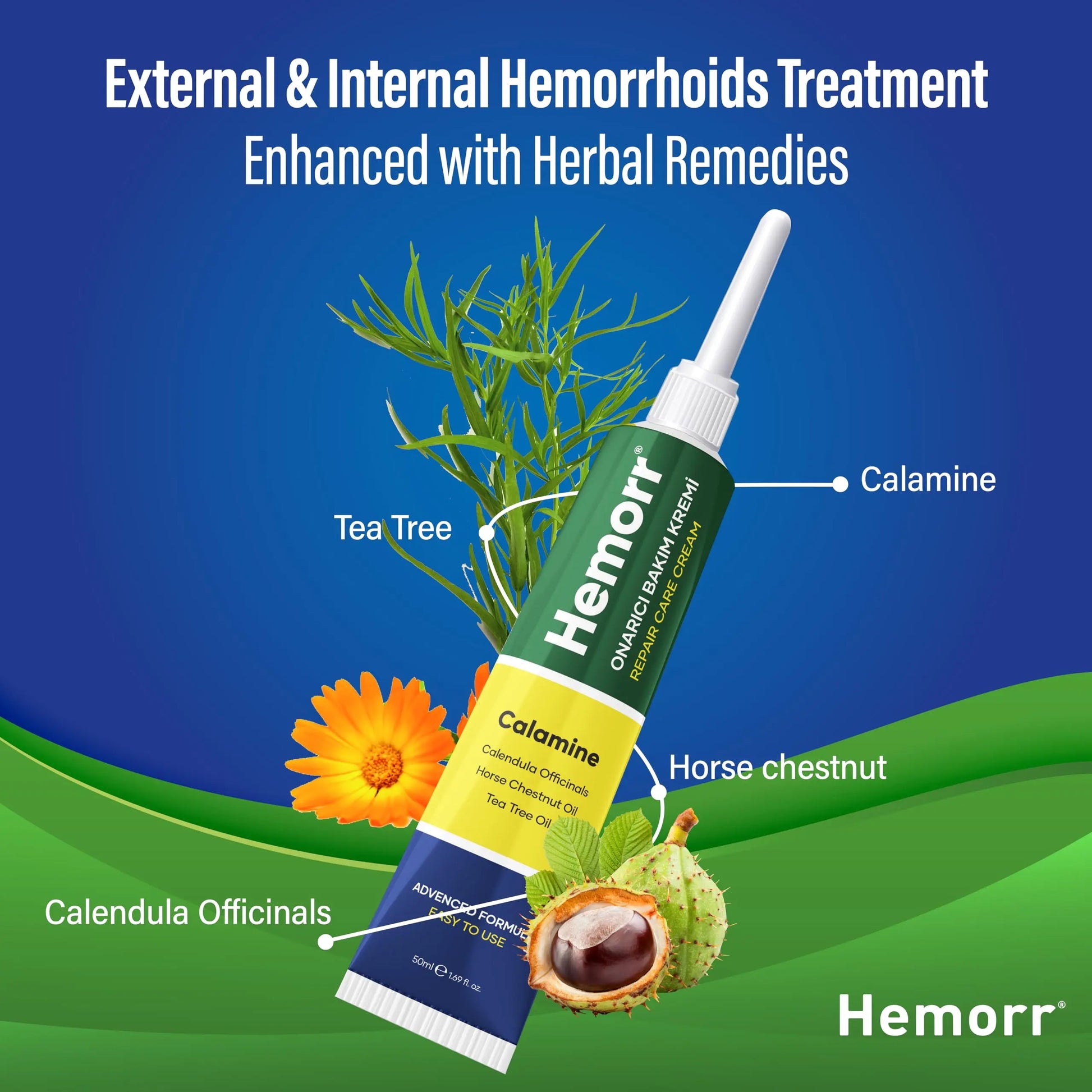 Hemorr Hemorrhoid Treatment Cream with Horse Chestnut, Calendula Oil, Zinc Oxide & Tea Tree Oil – Fast Relief for Pain, Swelling, Itching & Discomfort – Natural Healing & Soothing Formula 1.69 Oz HemorrAu supplements