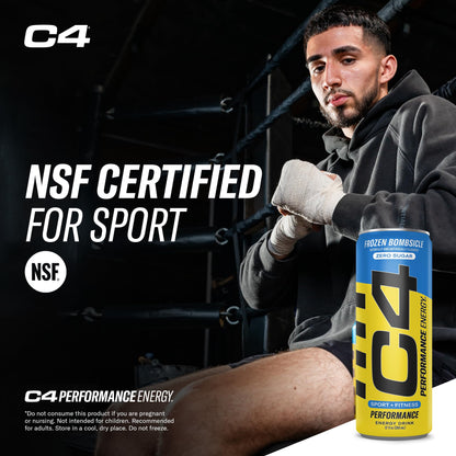 C4 Energy Drink 12oz (Pack of 24) - Frozen Bombsicle - Sugar Free Pre Workout Performance CellucorUS supplements