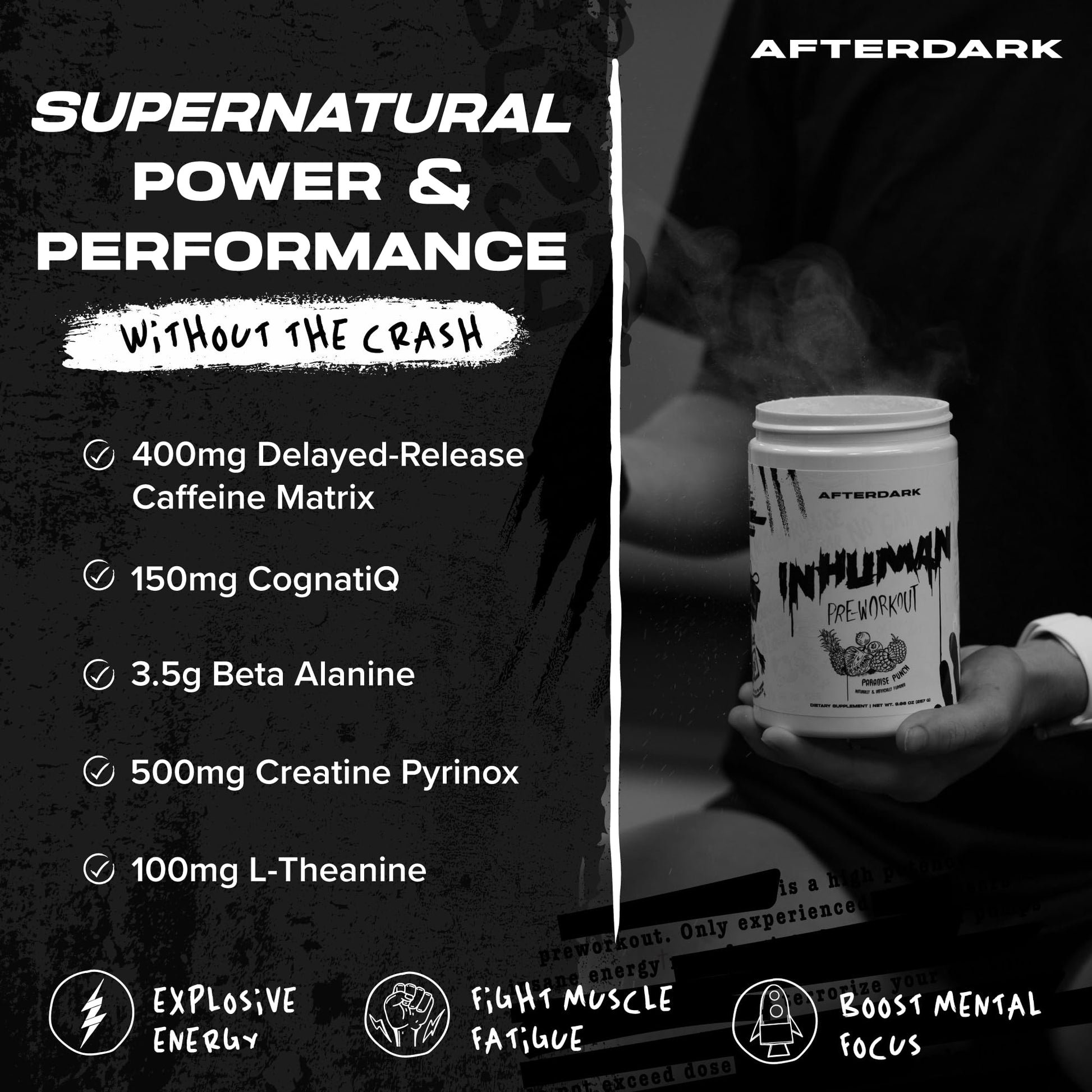 AFTERDARK INHUMAN Pre-Workout Powder, Enhanced Mind-Muscle Connection AFTERDARKAu supplements