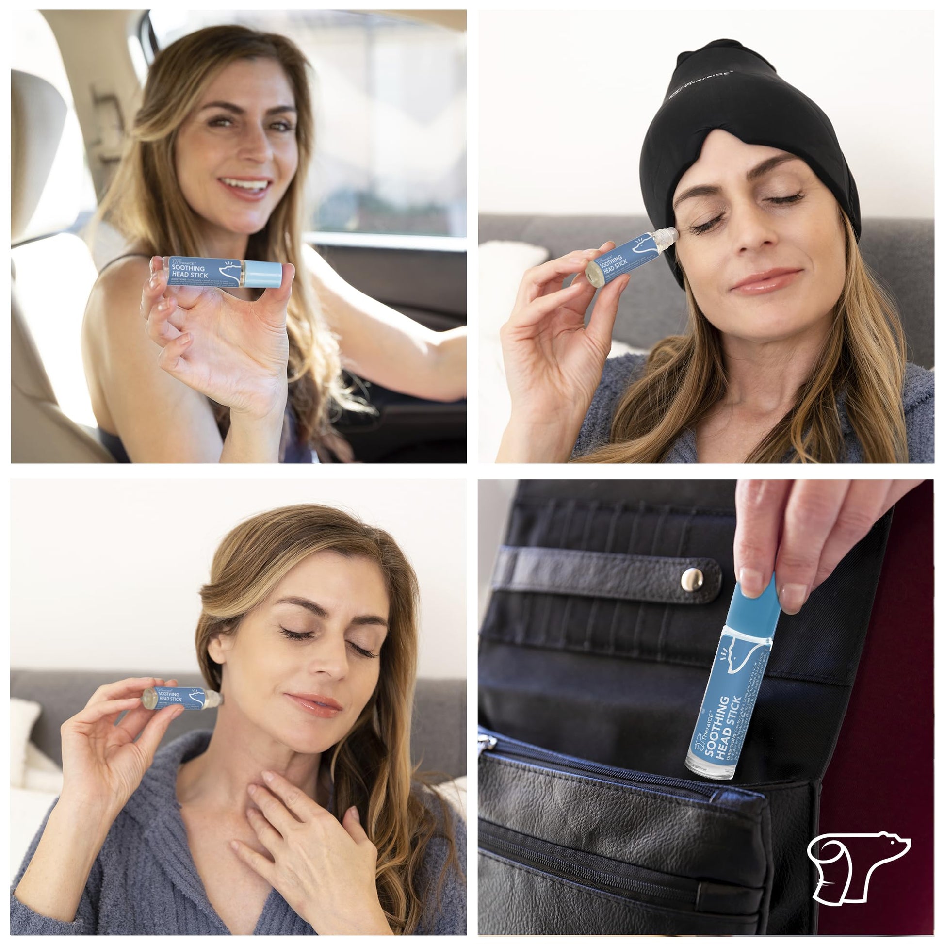 TheraICE Soothing Head Stick 10 ml (.33-Oz) Essential Oil Roll on Aromatherapy TheraICE RxAu supplements