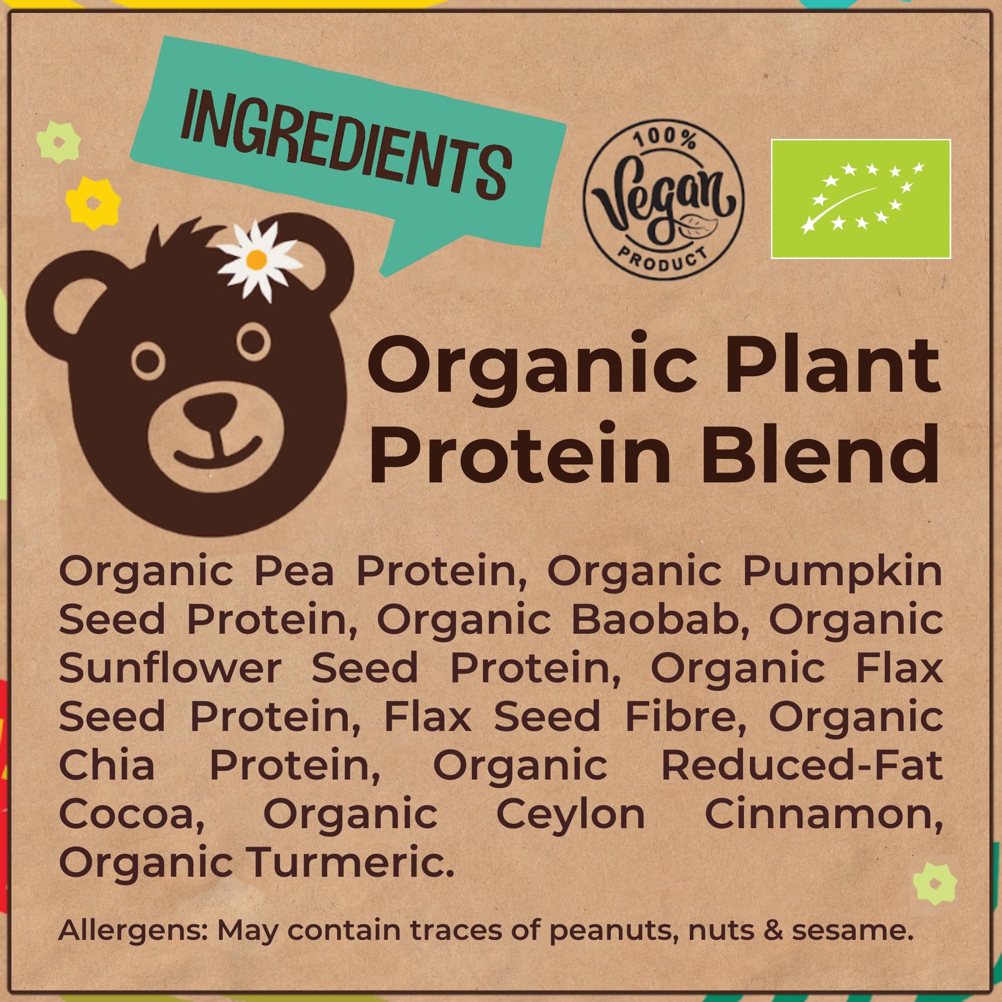 Naked Organic Vegan Protein Powder Blend (1kg - 57 Servings) Unsweetened WyldssonAu supplements