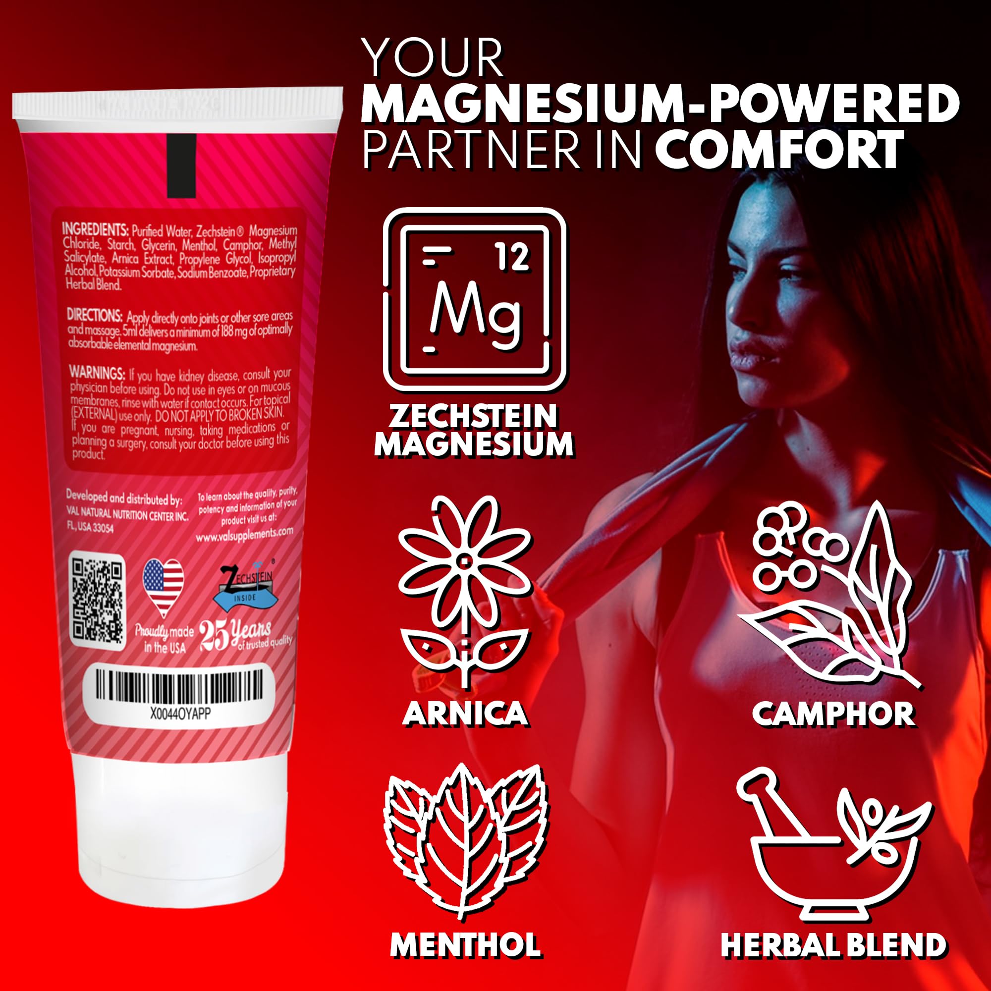 VAL Lombardi Relax Balance Magnesium Lotion | Arnica, Camphor & Menthol | Fast Relief for Joints, Muscles, Back, Shoulders, Feet | Non-Greasy | 5oz VALAu supplements