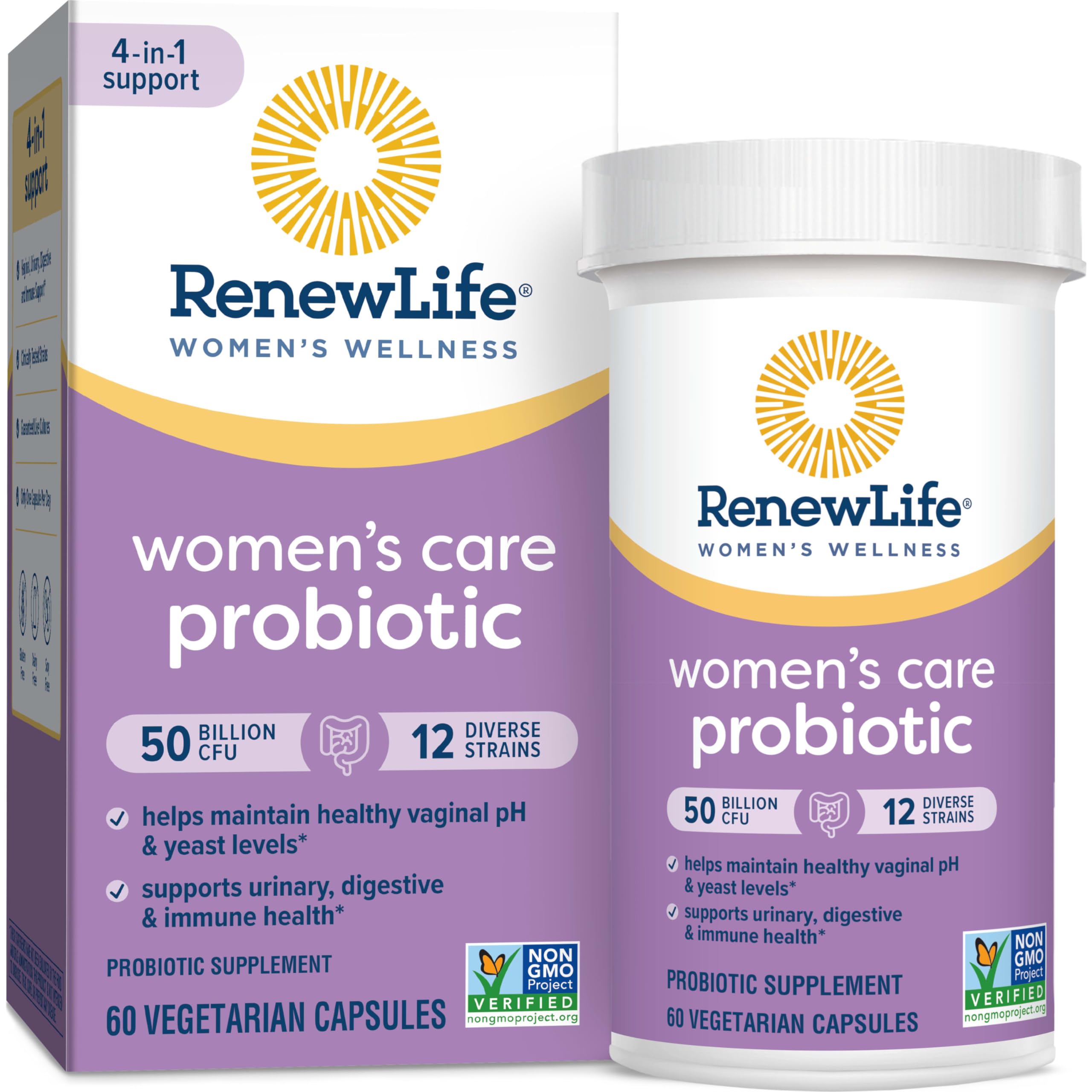 Renew Life Women's Probiotic Capsules, 50 Billion CFU Guaranteed, Supports Vaginal Renew LifeUS supplements