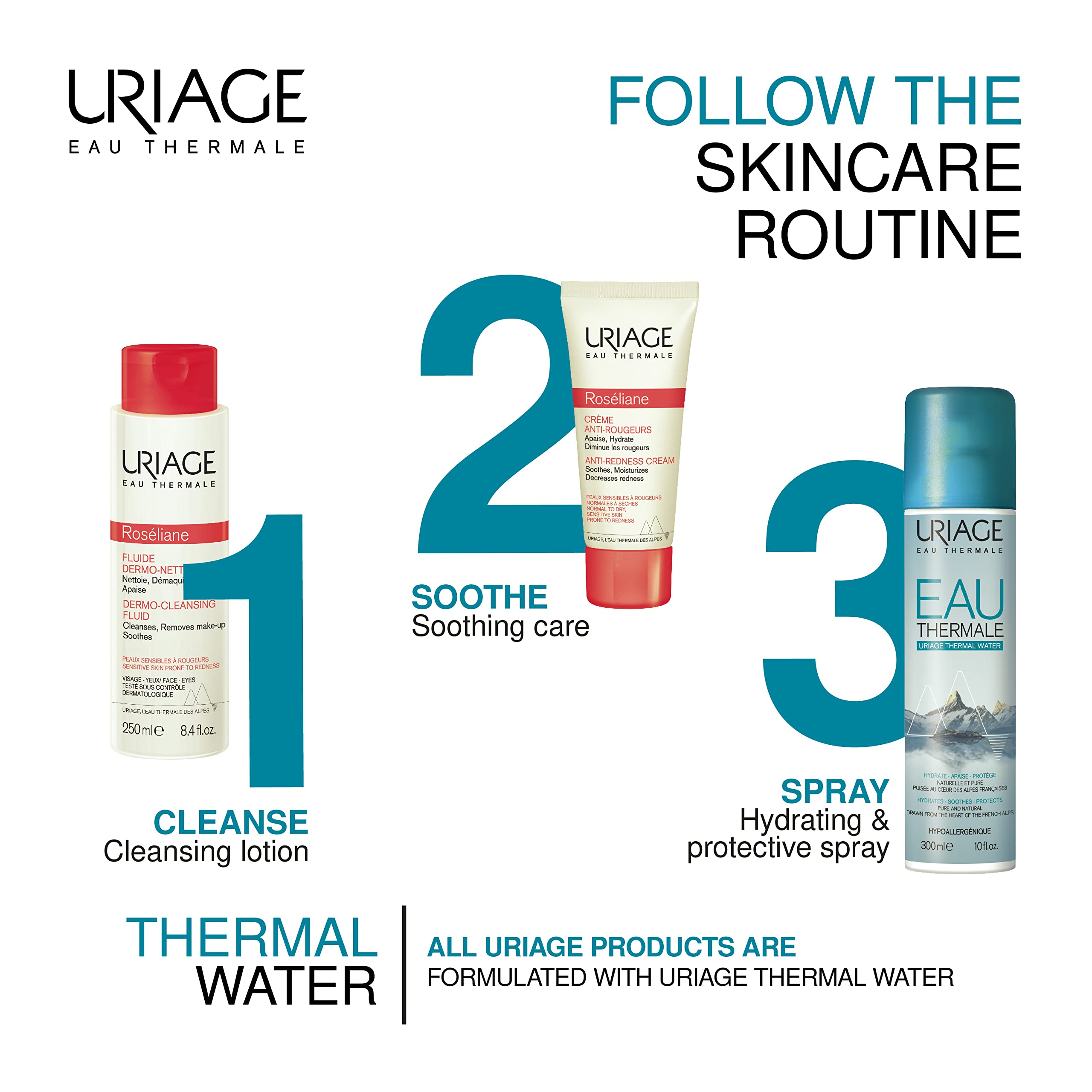 Uriage Roseliane Redness Relief Face Cream 1.35 fl.oz. | Hydrating Moisturizer UriageUS supplements