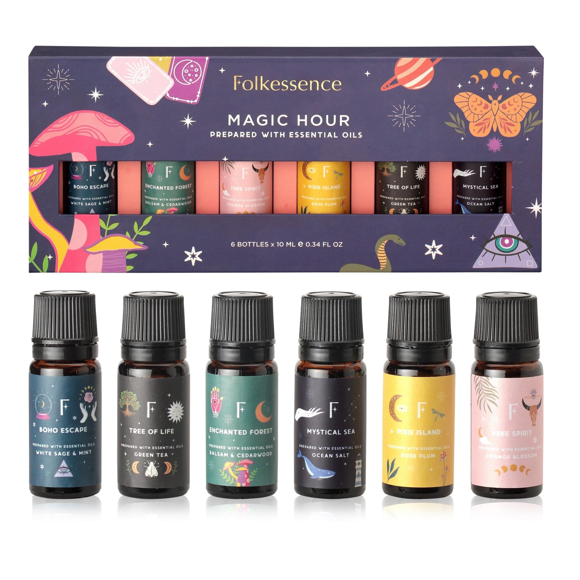 Folkulture Essential Oil Set for Diffuser, Set of 6, Aromatherapy Diffuser Oil Scents for Home FolkultureAu supplements