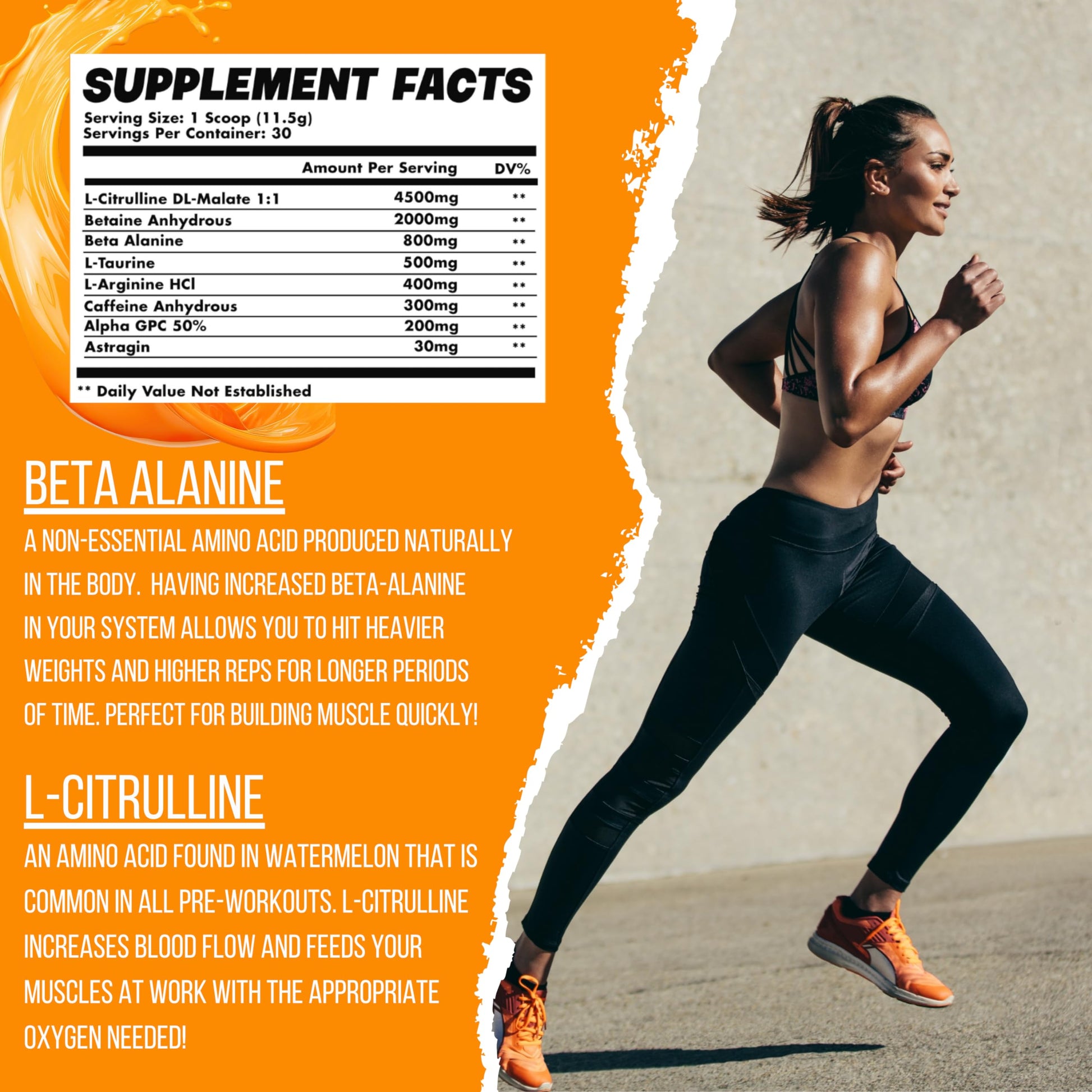 Orange Dreamsicle Pre Workout | The Best Tasting Pre Workout | Intense Increased Endurance Beta BearsAu supplements