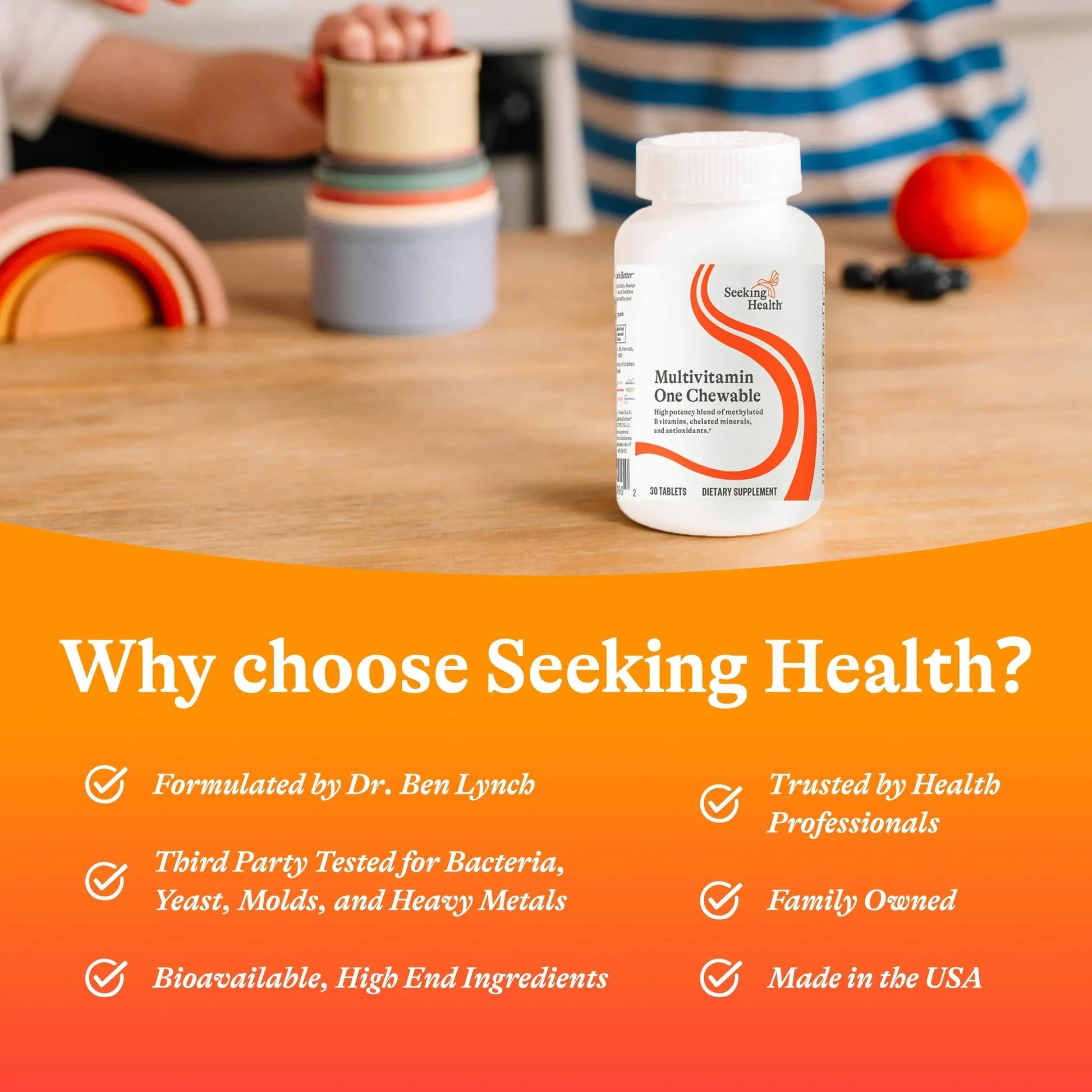 Seeking Health Optimal Multivitamin Chewable - Immune Support Supplement with L-5-MTHF, Vitamin B12 & Vitamin D3 - Multivitamin with Antioxidant Ingredients Seeking HealthAu supplements