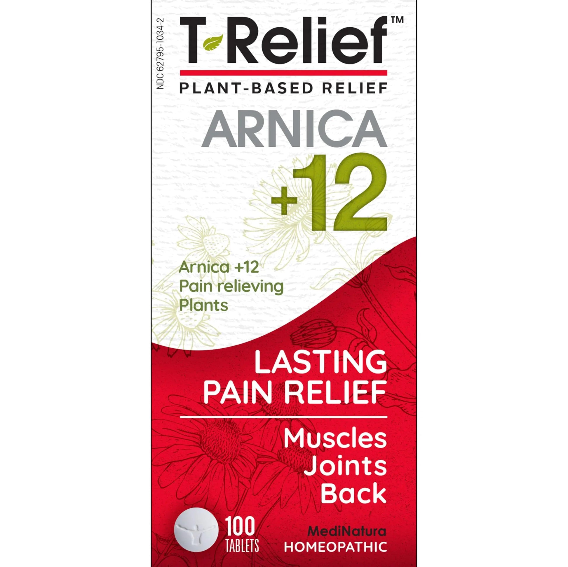 MediNatura T-Relief Pain - Arnica Medication for Naturally Soothing Body Aches - Supports Muscle, Joint & Back Relief - Chewable Tablets - Plant-Based Tablets - Non-Addictive - 100 Count - 2 Pack MediNaturaAu supplements