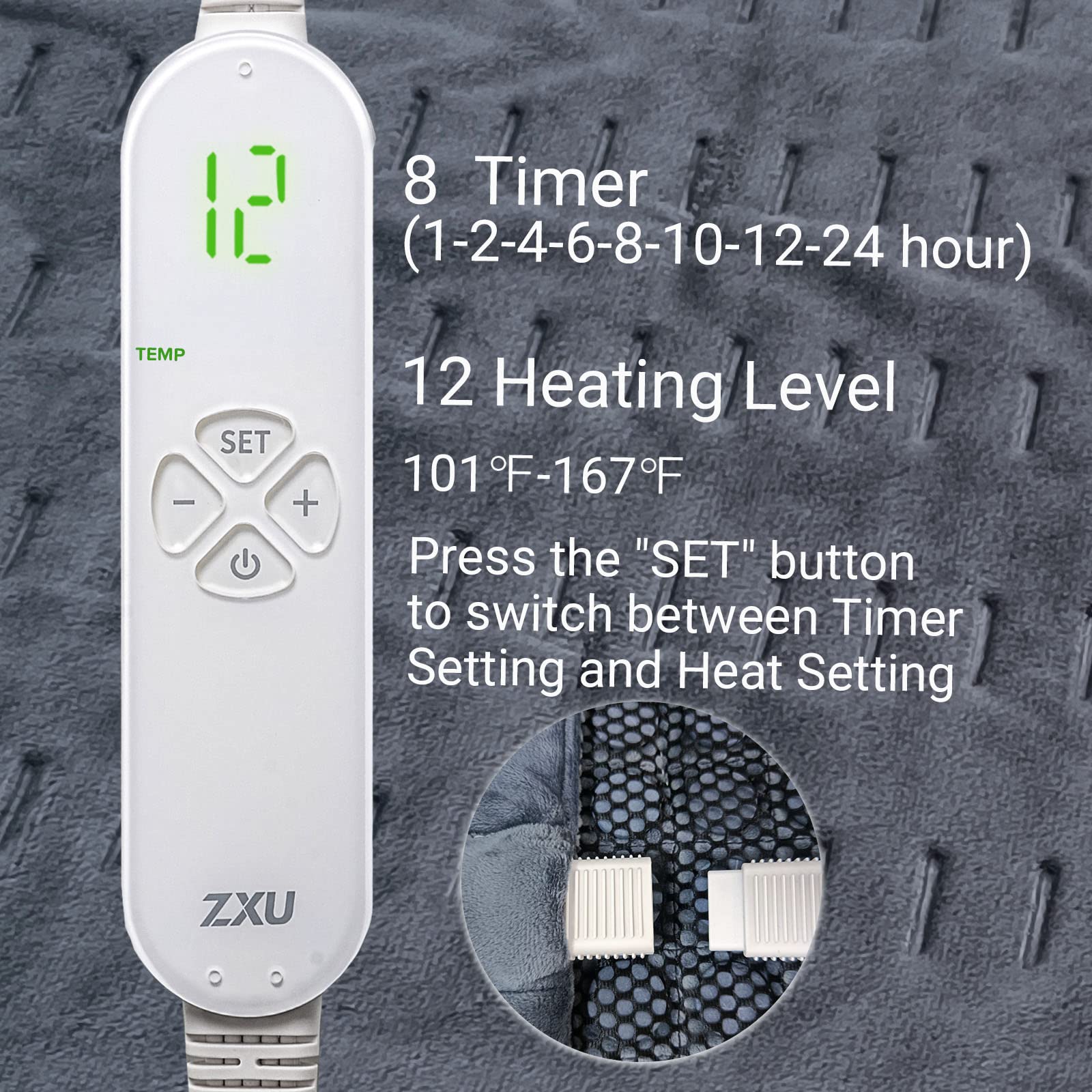 ZXU Jade Stone Heating pad, Nature Jade Electric Heating Pad for Back Pain and Cramps Relief,XL King Size Hot Heated Pad with 12 Heat Level,1-24h Auto-Off,Stay on Function, Hot Heated Pad ZXUAu supplements
