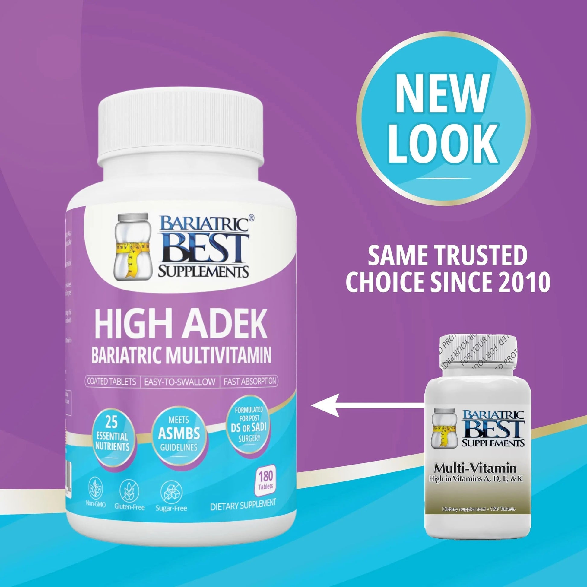 High A D E K Bariatric Multivitamin for Post DS/SADI Surgery, 25 Essential Nutrients for Post-Weight Loss Surgery, 180 Tablets Bariatric Best SupplementsAu supplements